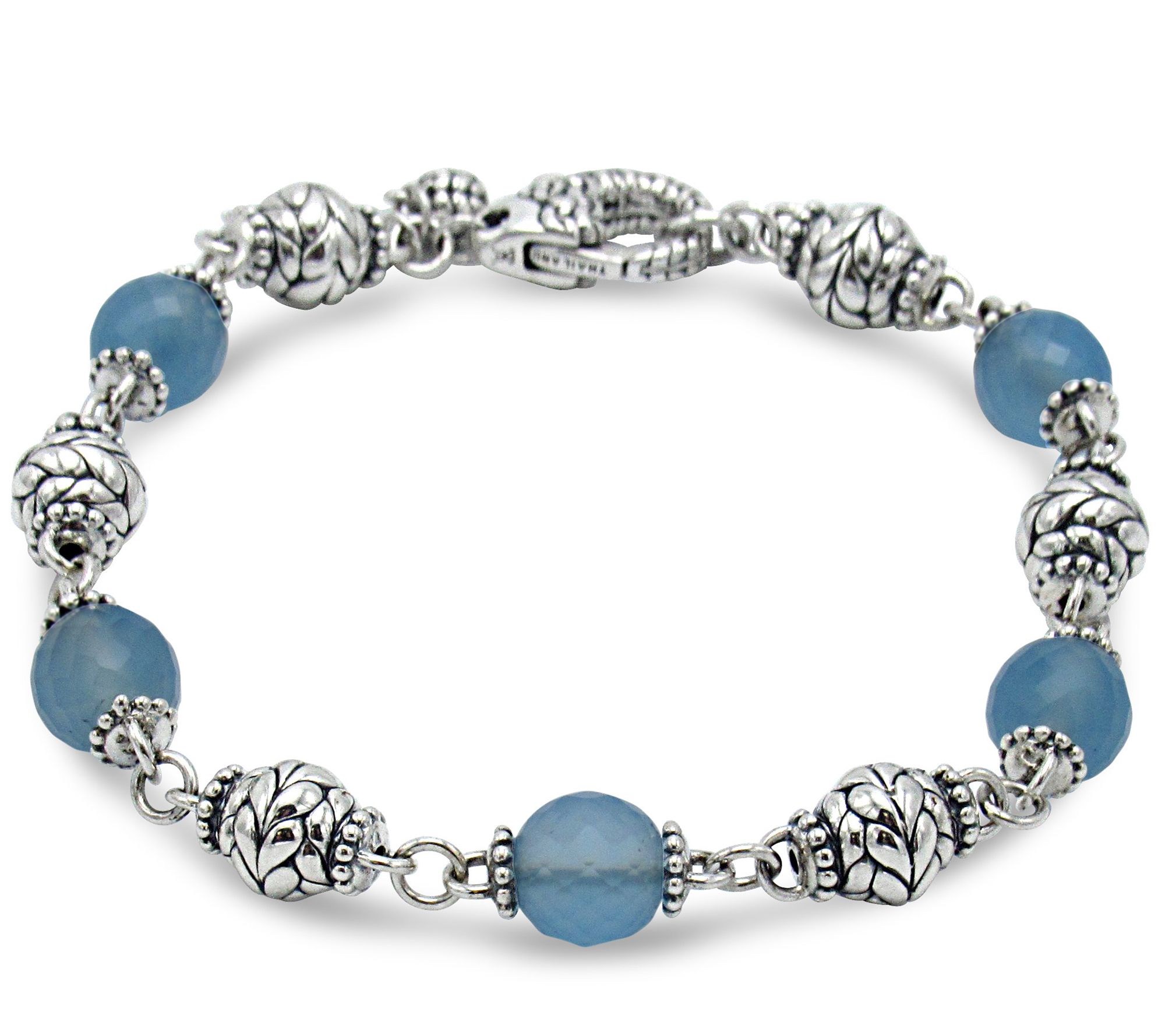 Tiffany Kay Studio Sterling Blue Chalcedony Bead Bracelet