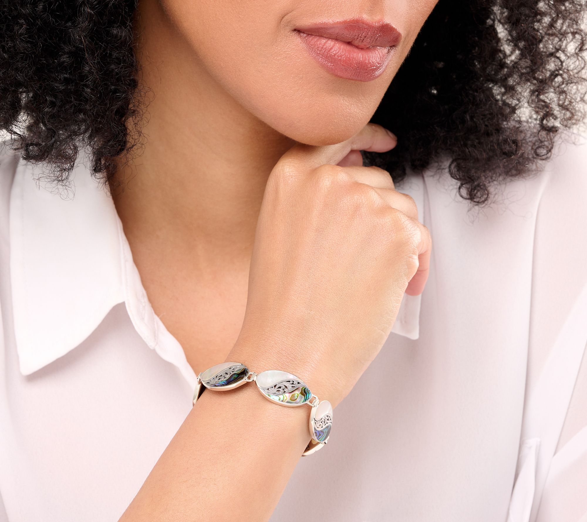 Artisan Crafted by Robert Manse Mother of Pearl Bracelet, Sterling Silver