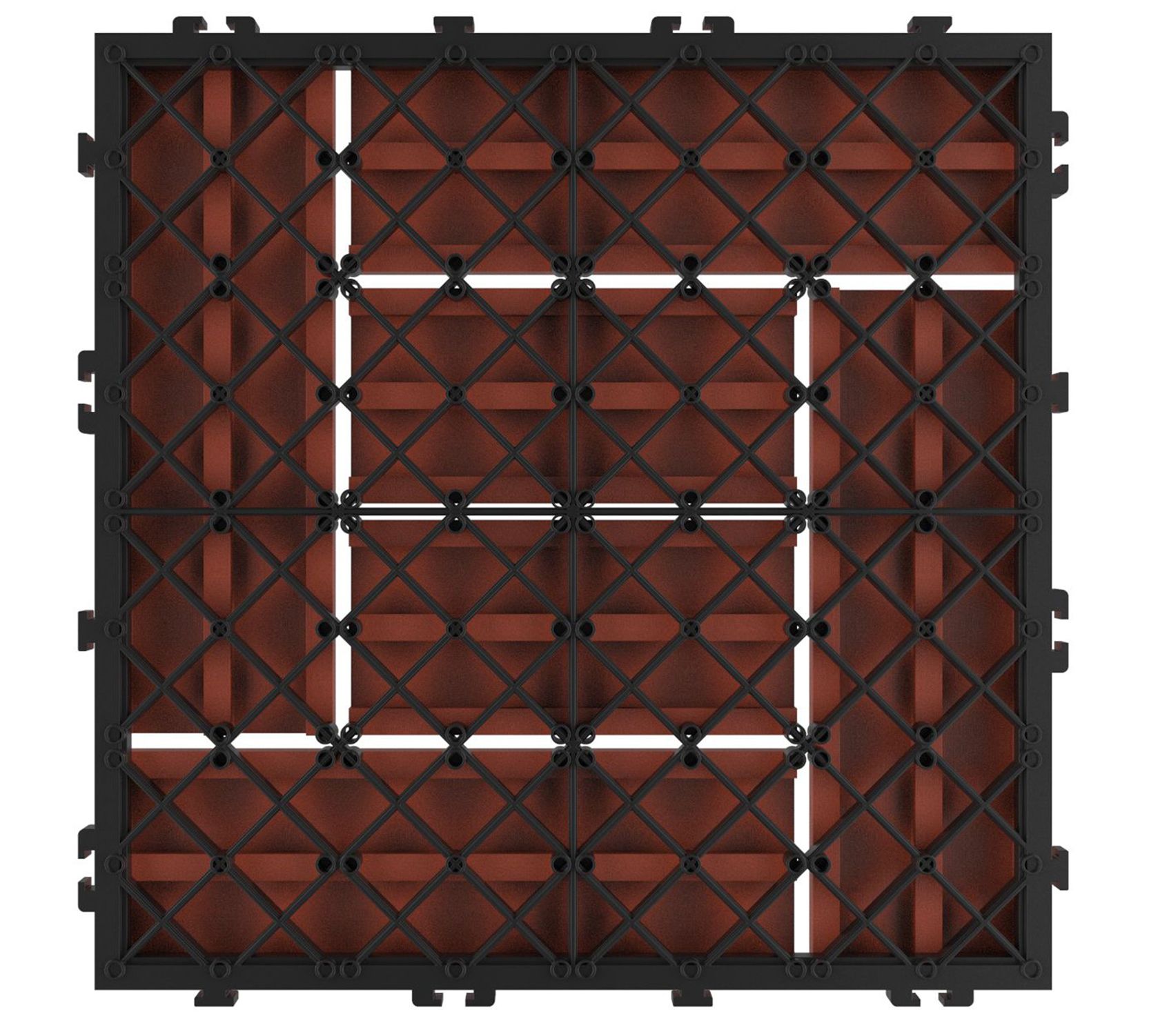 Pure Garden 6-Piece Interlocking Terra Cotta Color Patio Tiles