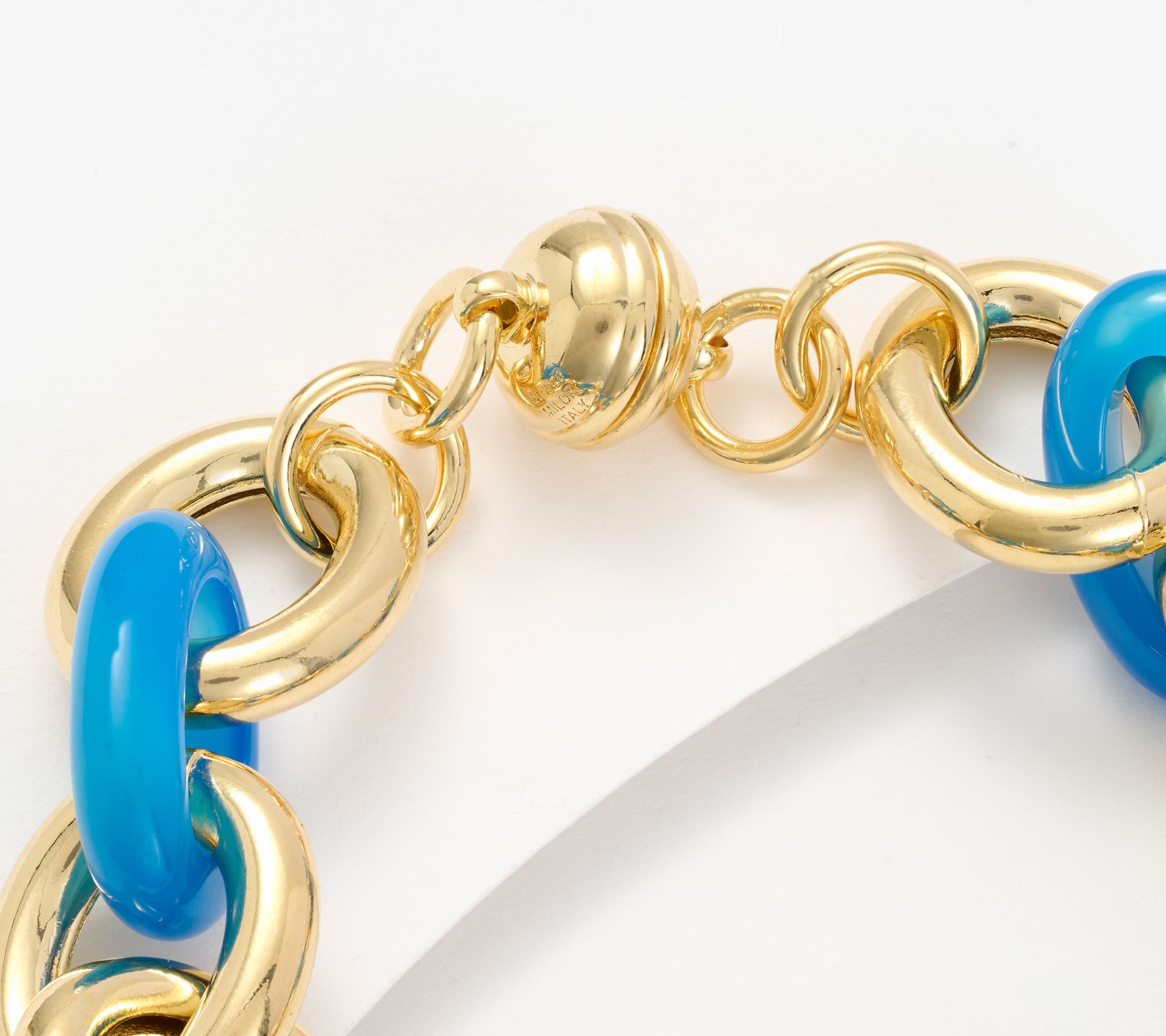 David Markstein Bronze Rolo & Gemstone Magnetic Bracelet Yellow