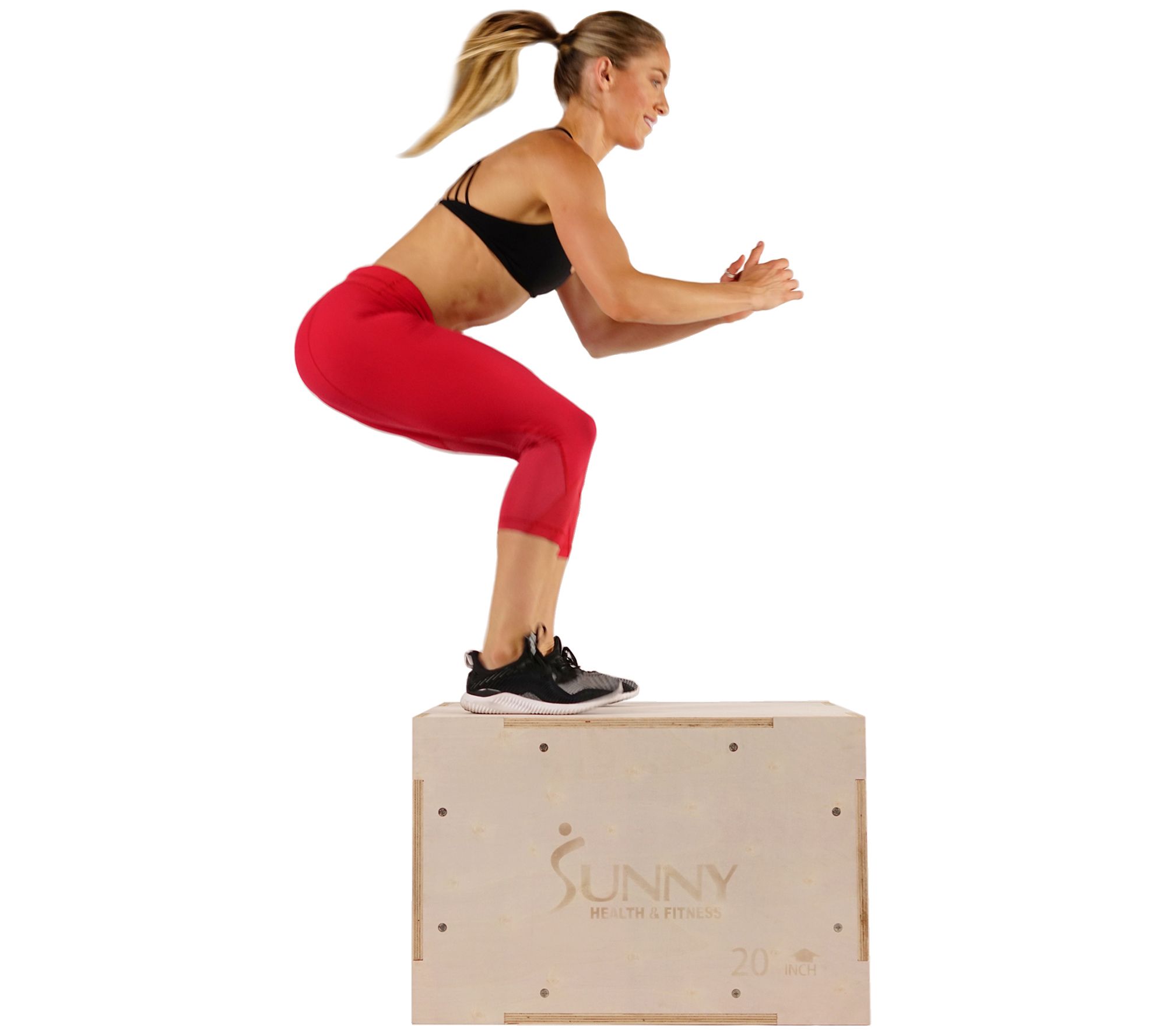 Sunny Health & Fitness Wood Plyo Box with Cover