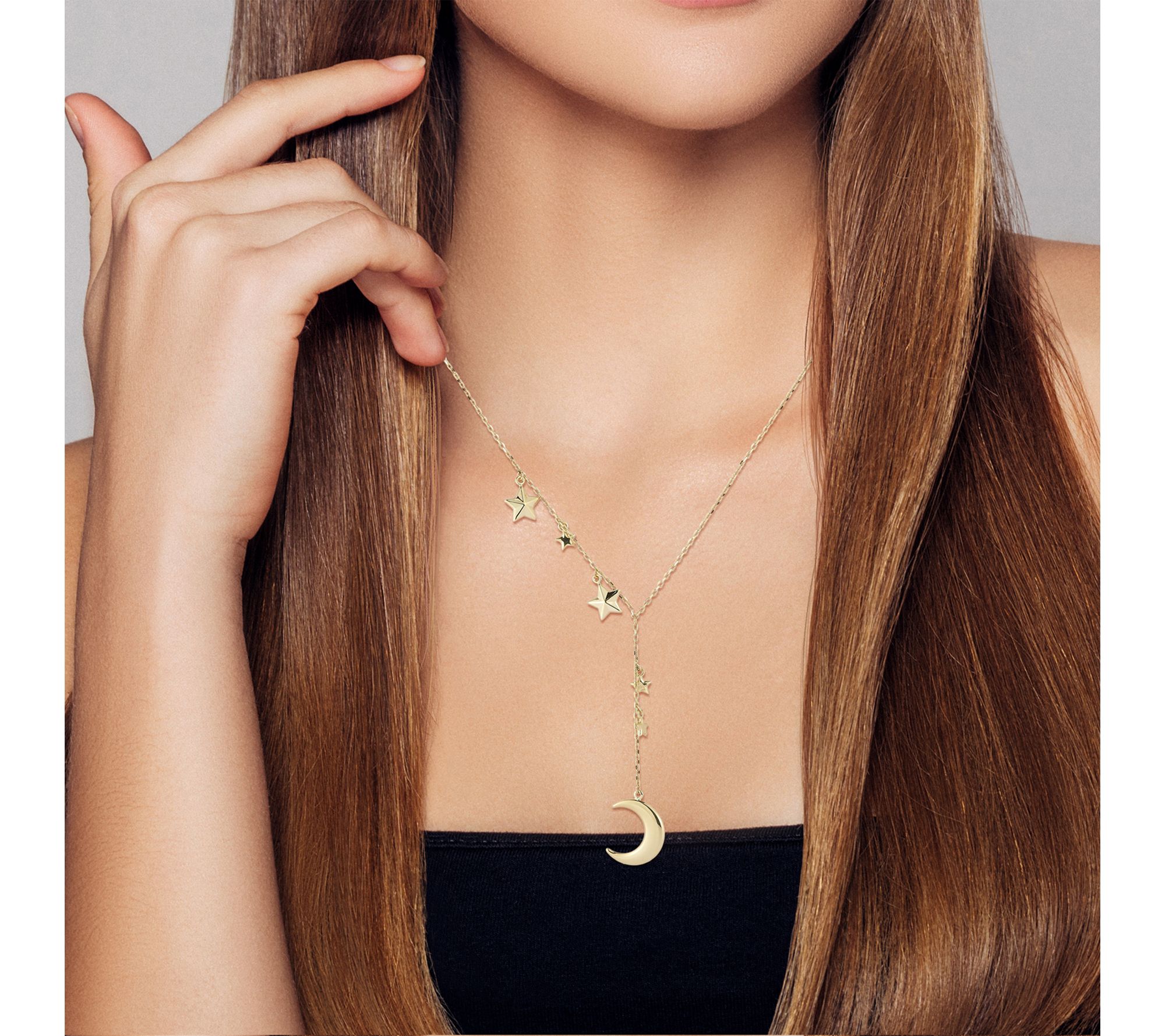 Luminosa Gold Celestial Lariat Necklace, 14K