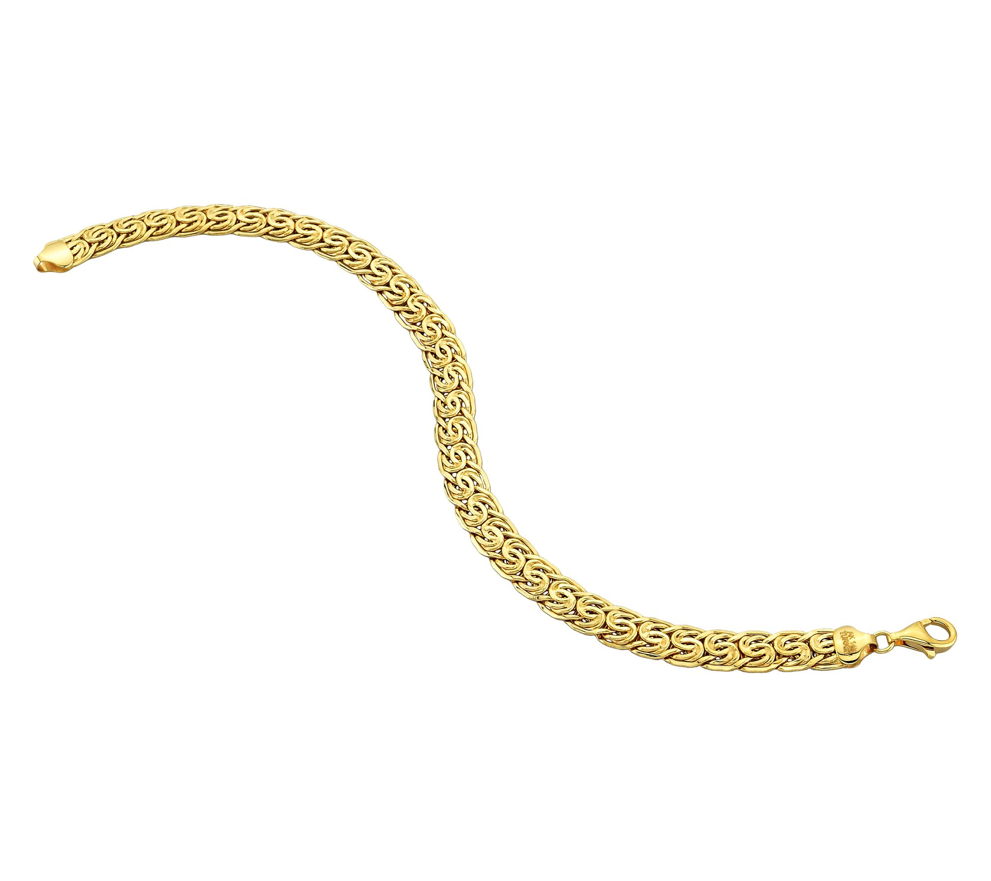 Adorna 14K Gold Bold Flat Byzantine Link Bracelet