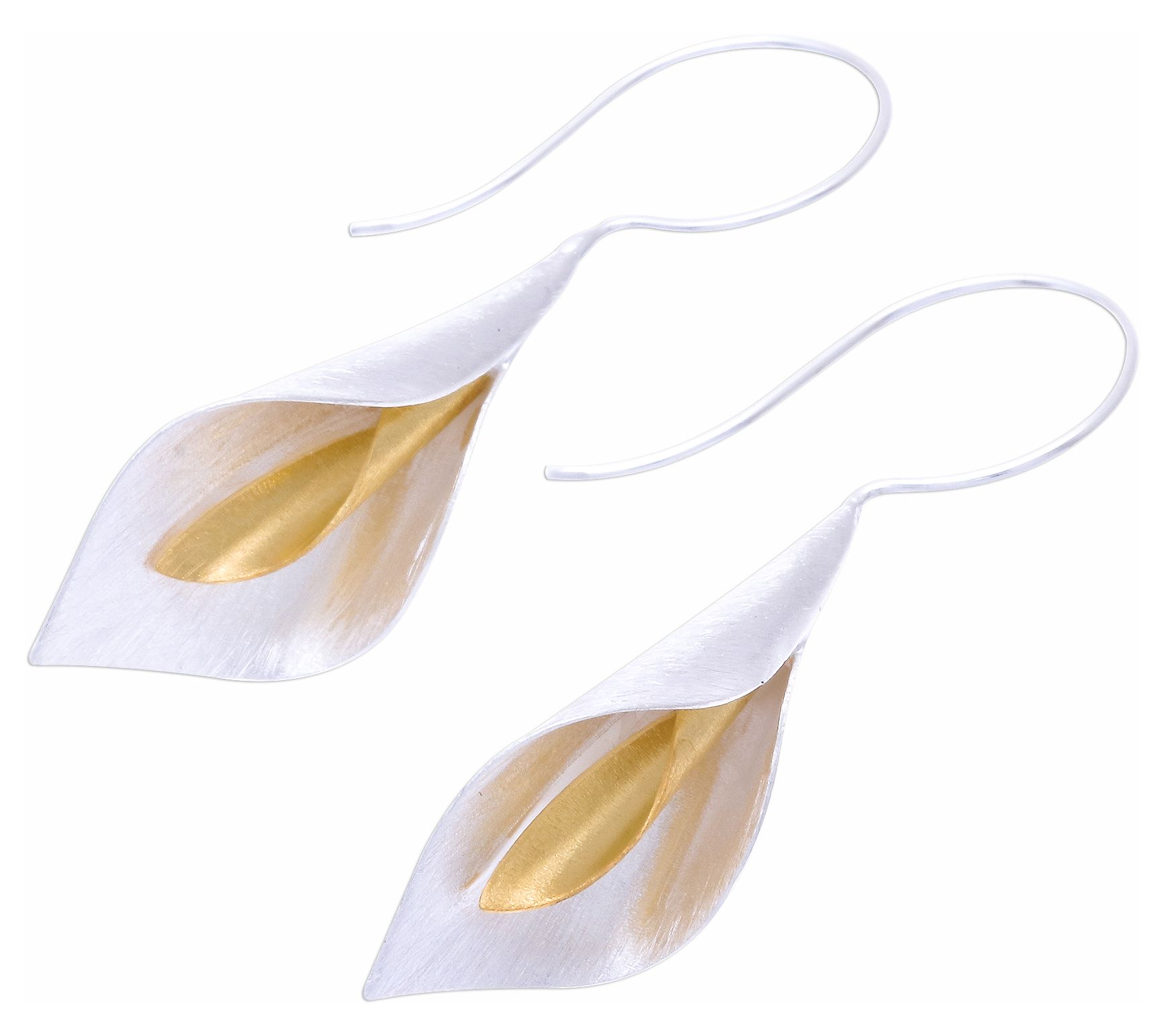 Novica Two-Tone Serene Lily Drop Earrings