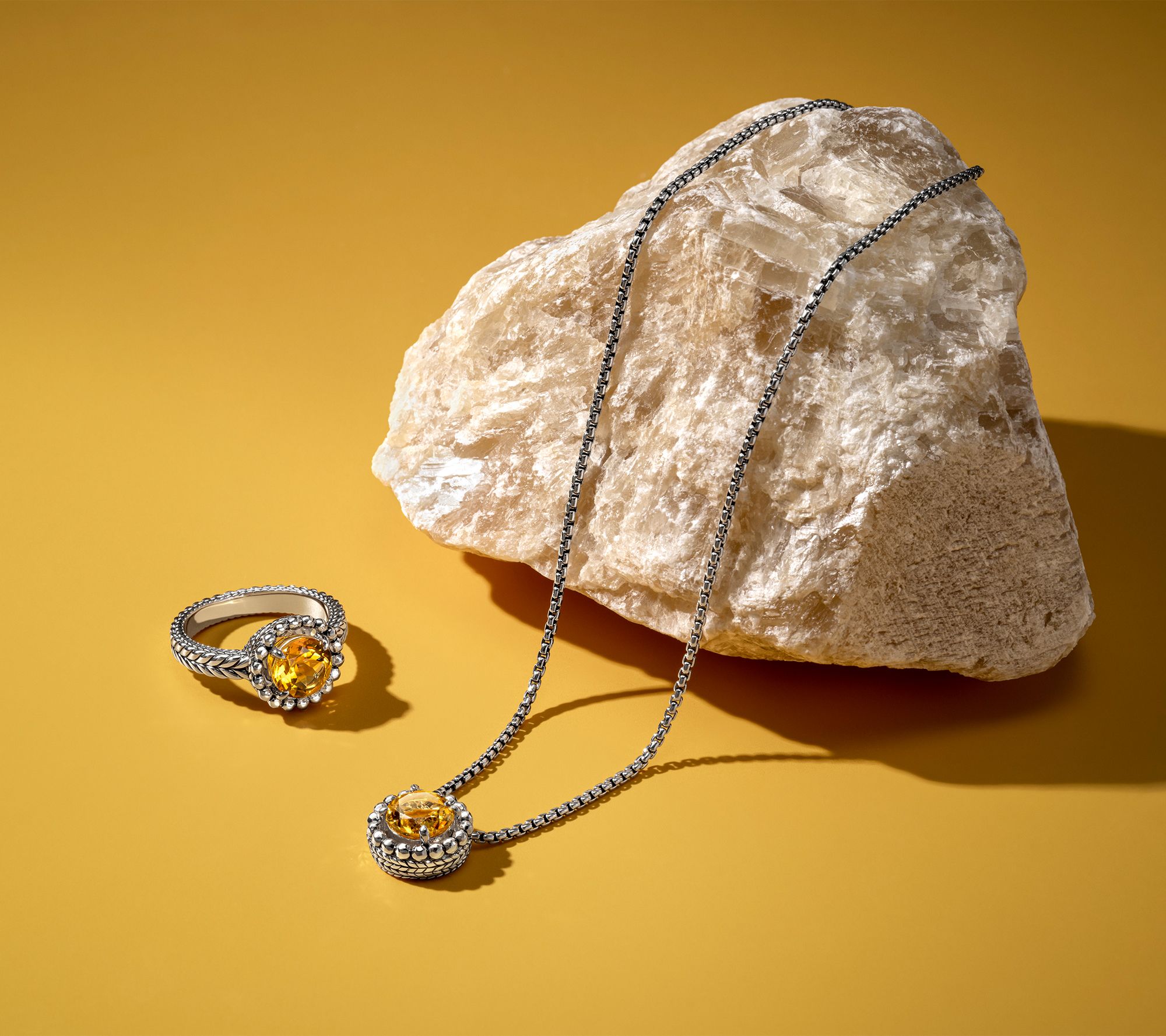 JAI Sterling Silver Baby Box Chain Gemstone 18