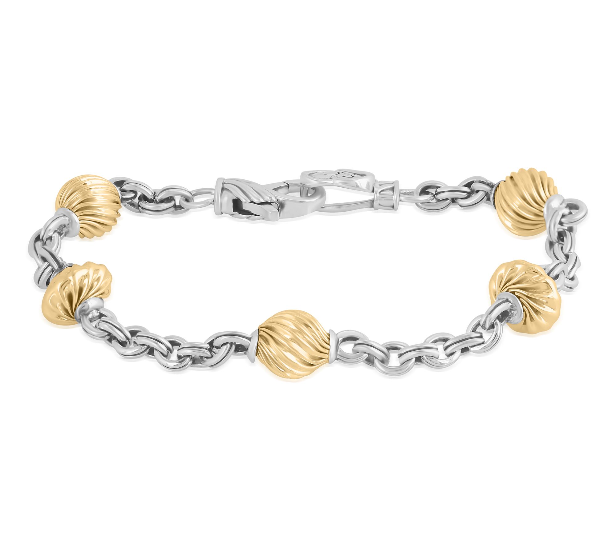 Christian James Two-Tone Sterling Alternating Bead Bracelet