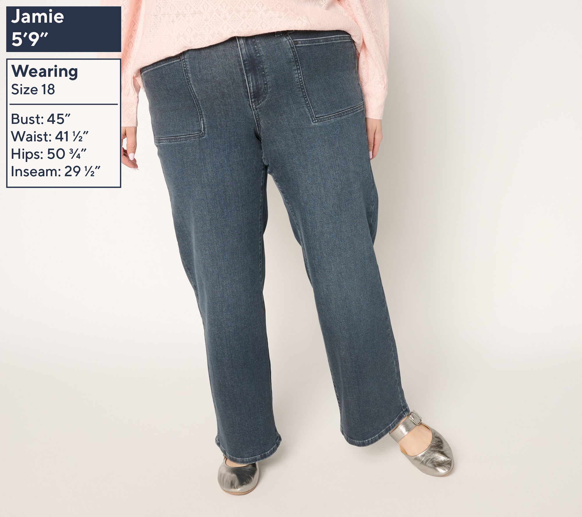 Me by Jennie Garth Regular Repreve Wide Leg Jeans- Indigo