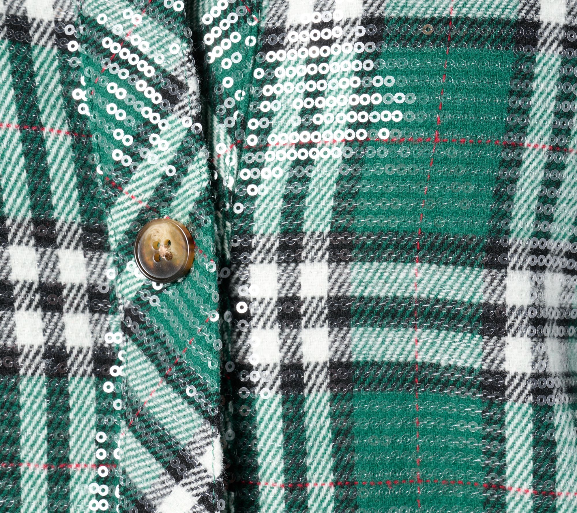 Jingle Belles by Kim Gravel Sequin Plaid Lumberjill Shacket