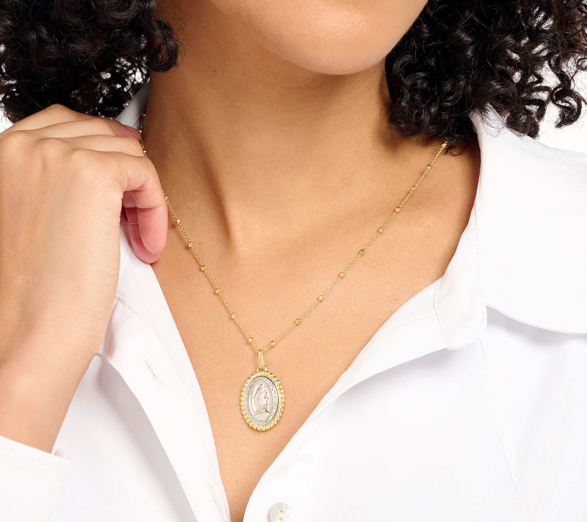 David Markstein Sterling Silver Miraculous Medal Medallion 18