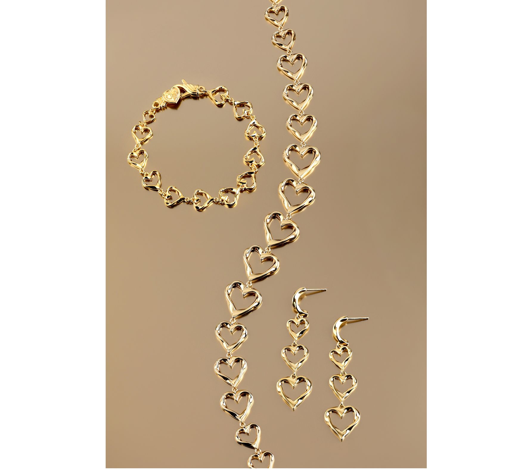 Christian James by Scott Grimes 14K Gold Clad Heart Link Necklace 40.5g