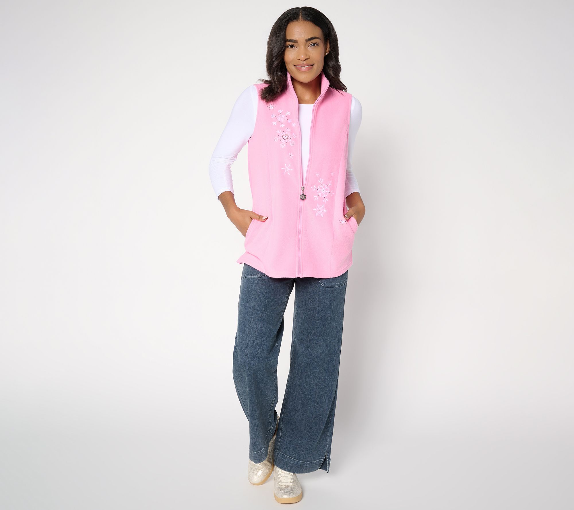 Quacker Factory Blizzard Fleece Zip-Up Vest