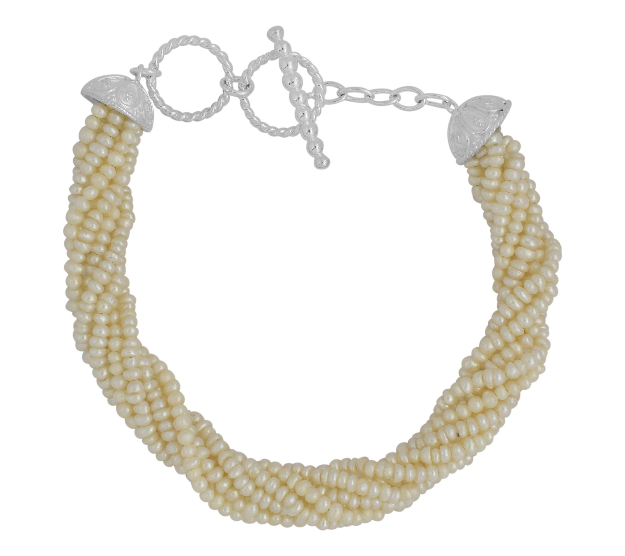 Affinity Cultured Pearl Twisted Statement Bracelet, Sterling