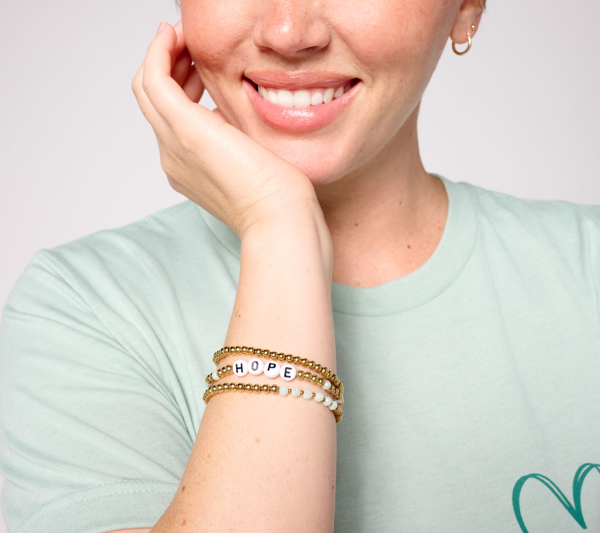 Vintage Sparrow Inspirational T-Shirt and 3pc Beaded Bracelets