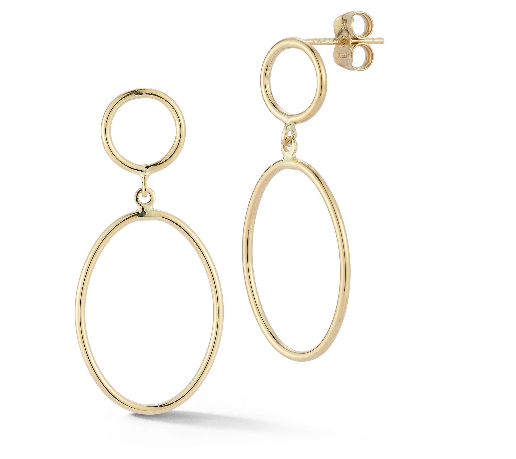 Luminosa Gold Double Hoop Chain Earrings, 14K