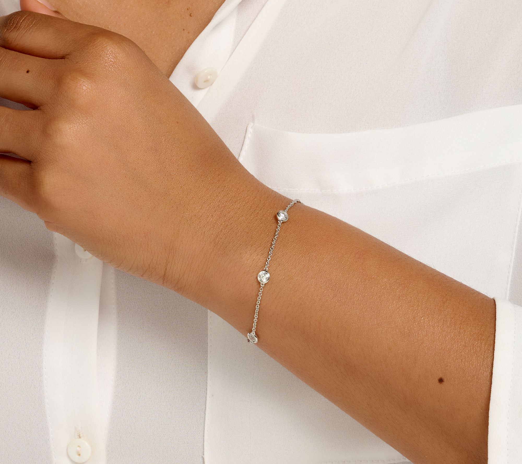 Effy Lab Grown Diamond Station Bracelet, 14K