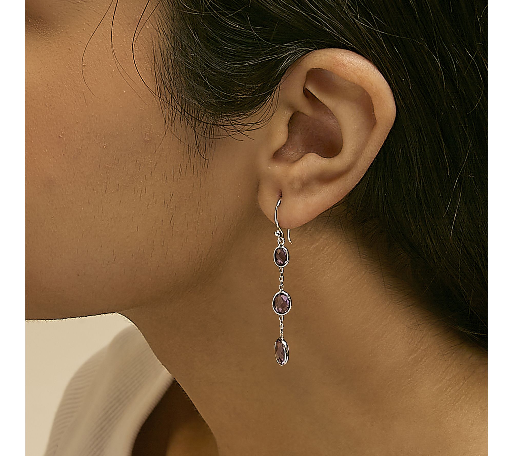 Haus of Brilliance Amethyst Dangle Earrings, Sterling Silver