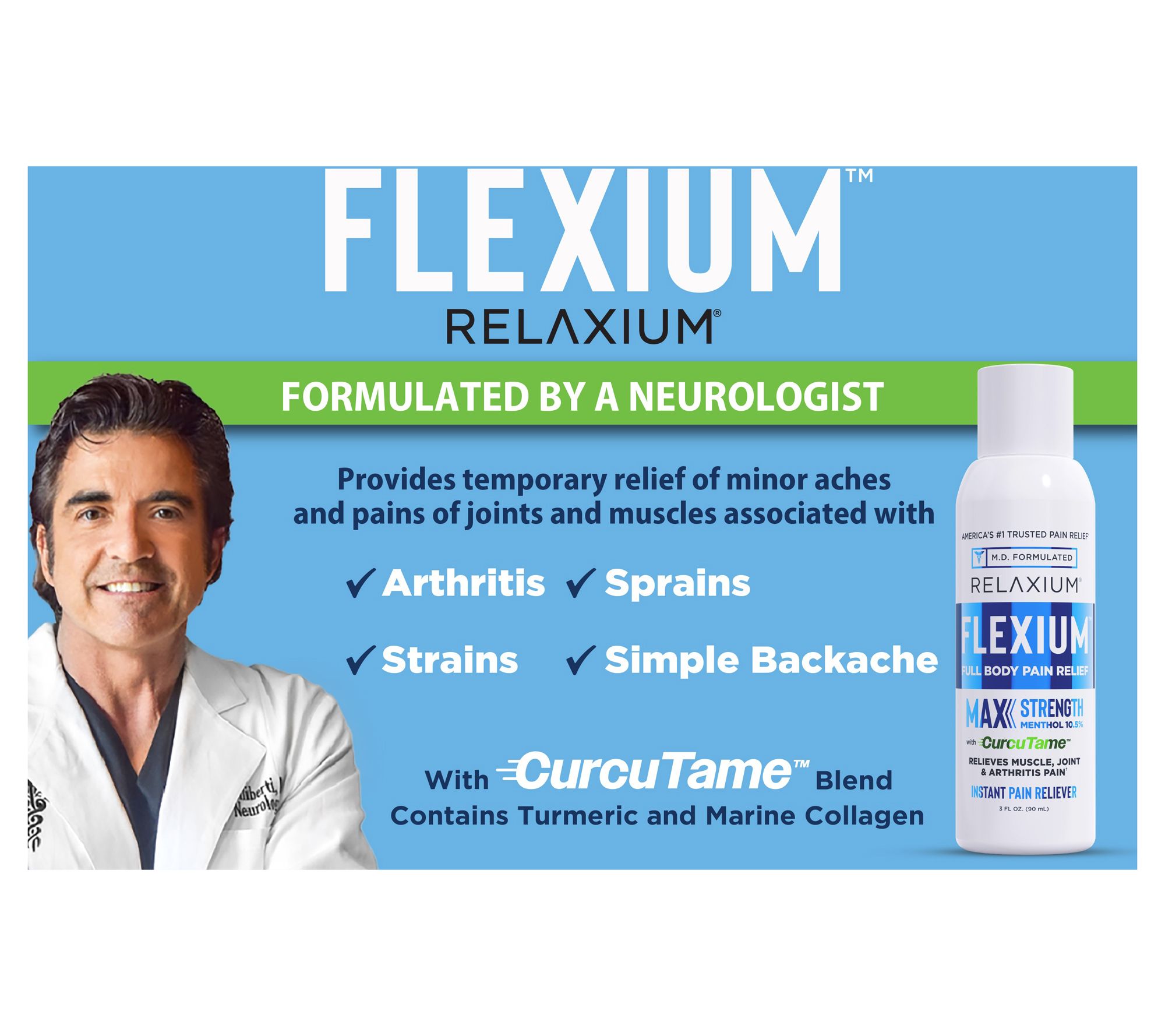 Relaxium Flexium Set of 3 Pain Relief Sprays