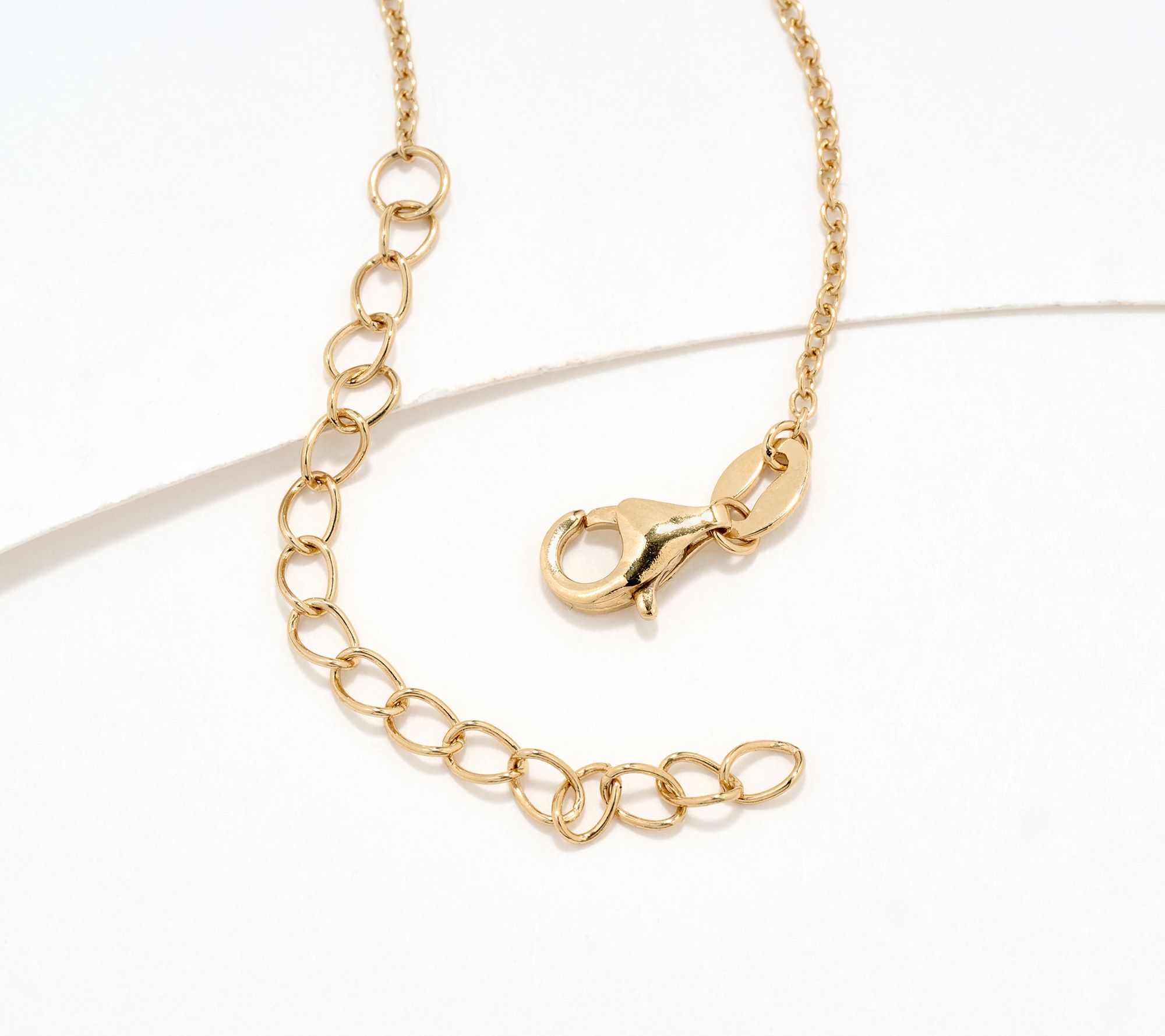 Diamonique Puffy Initial Necklace, 14K Gold Plated