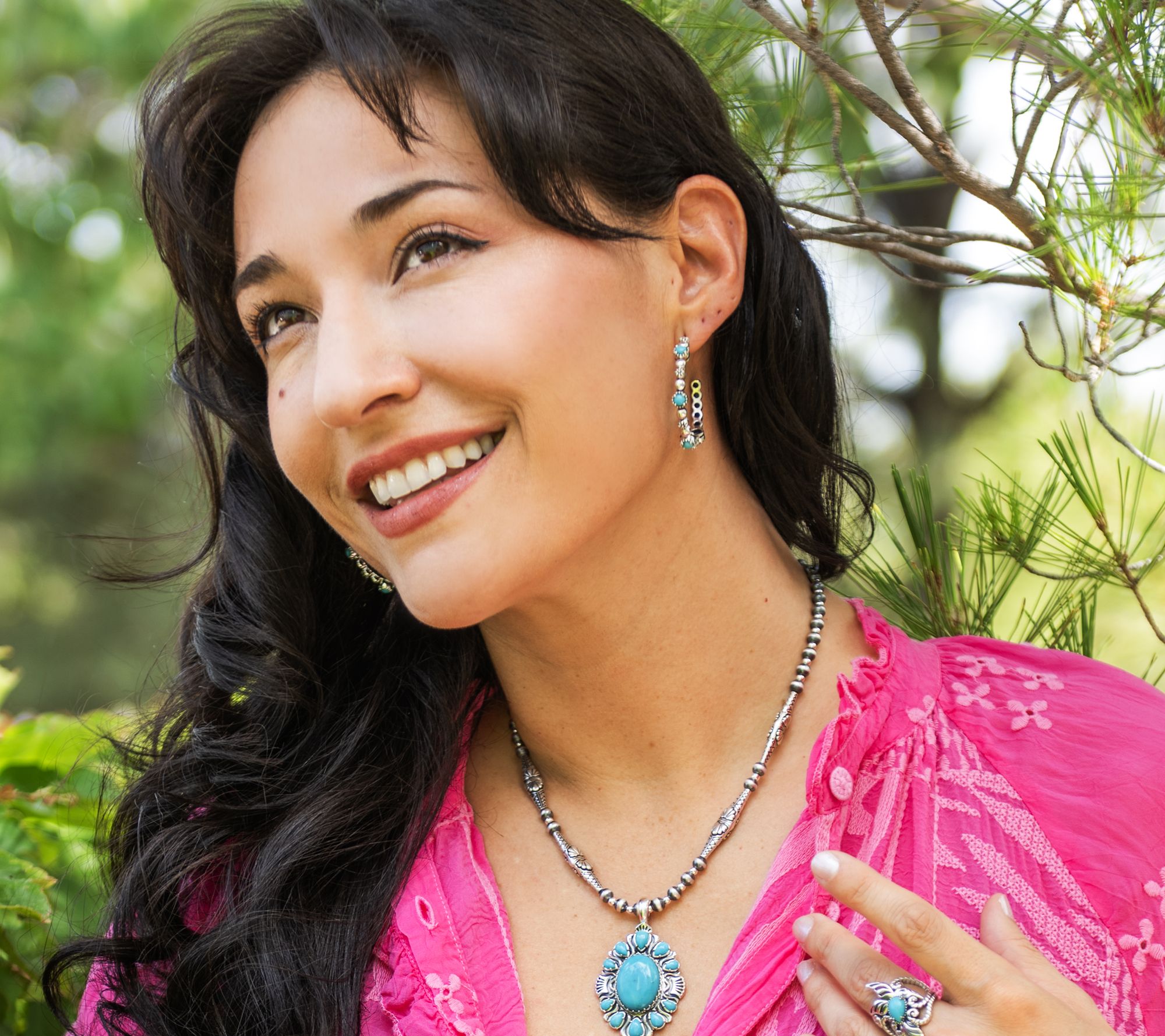 American West Sterling Silver Gemstone Concha 1.5