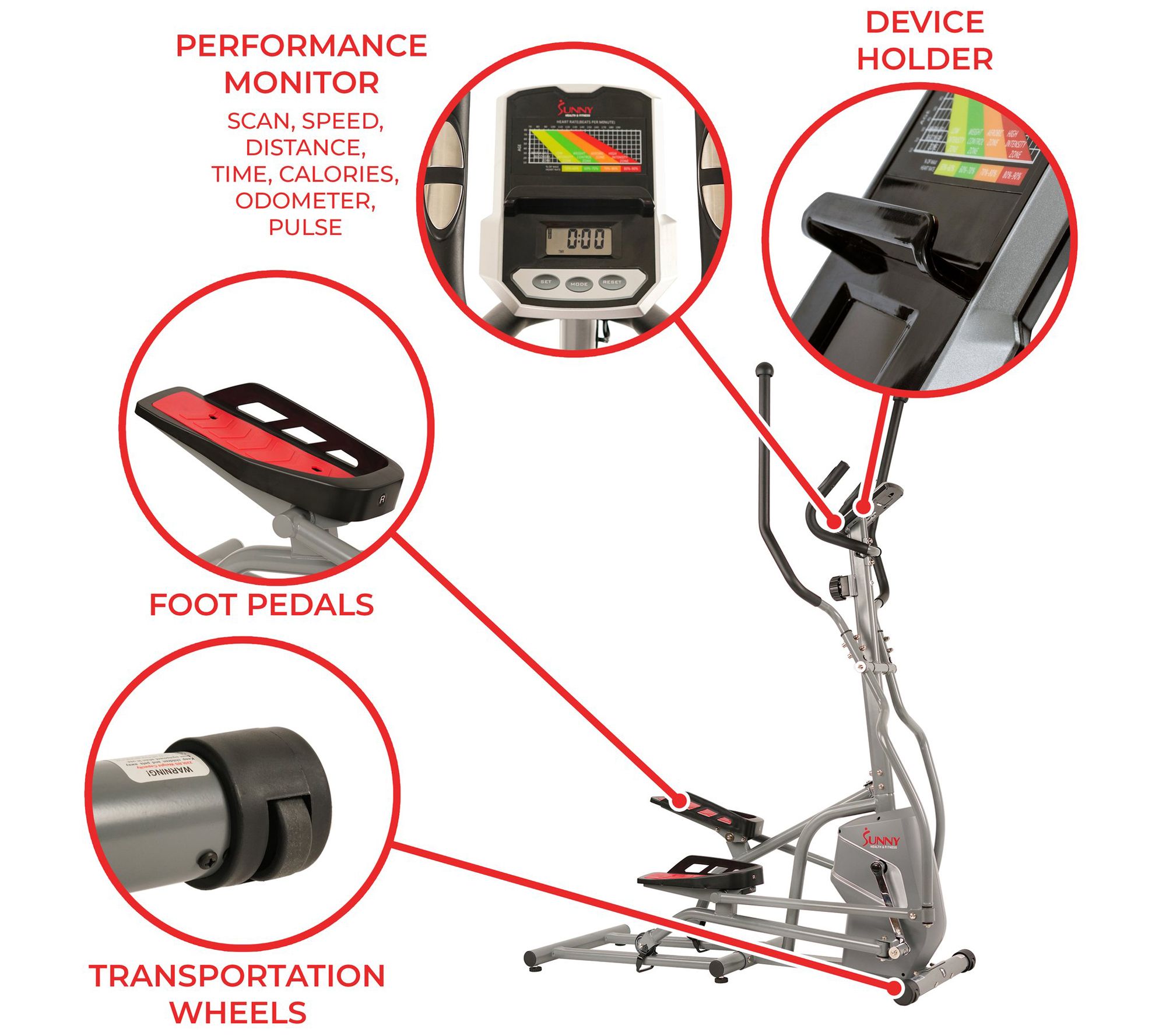 Sunny Health & Fitness Magnetic Elliptical Trainer