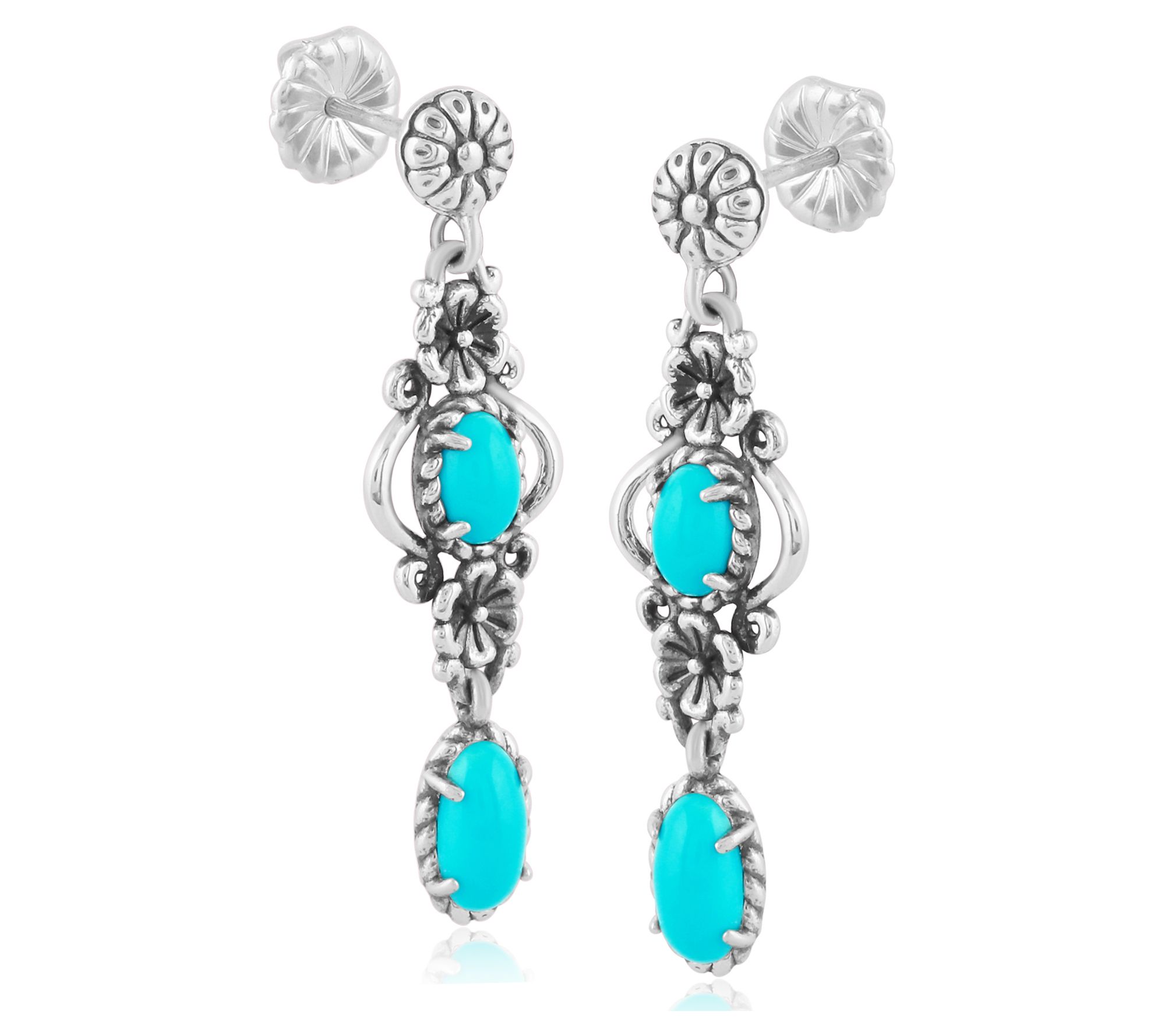 American West Sterling Silver Gemstone Dangle Earrings