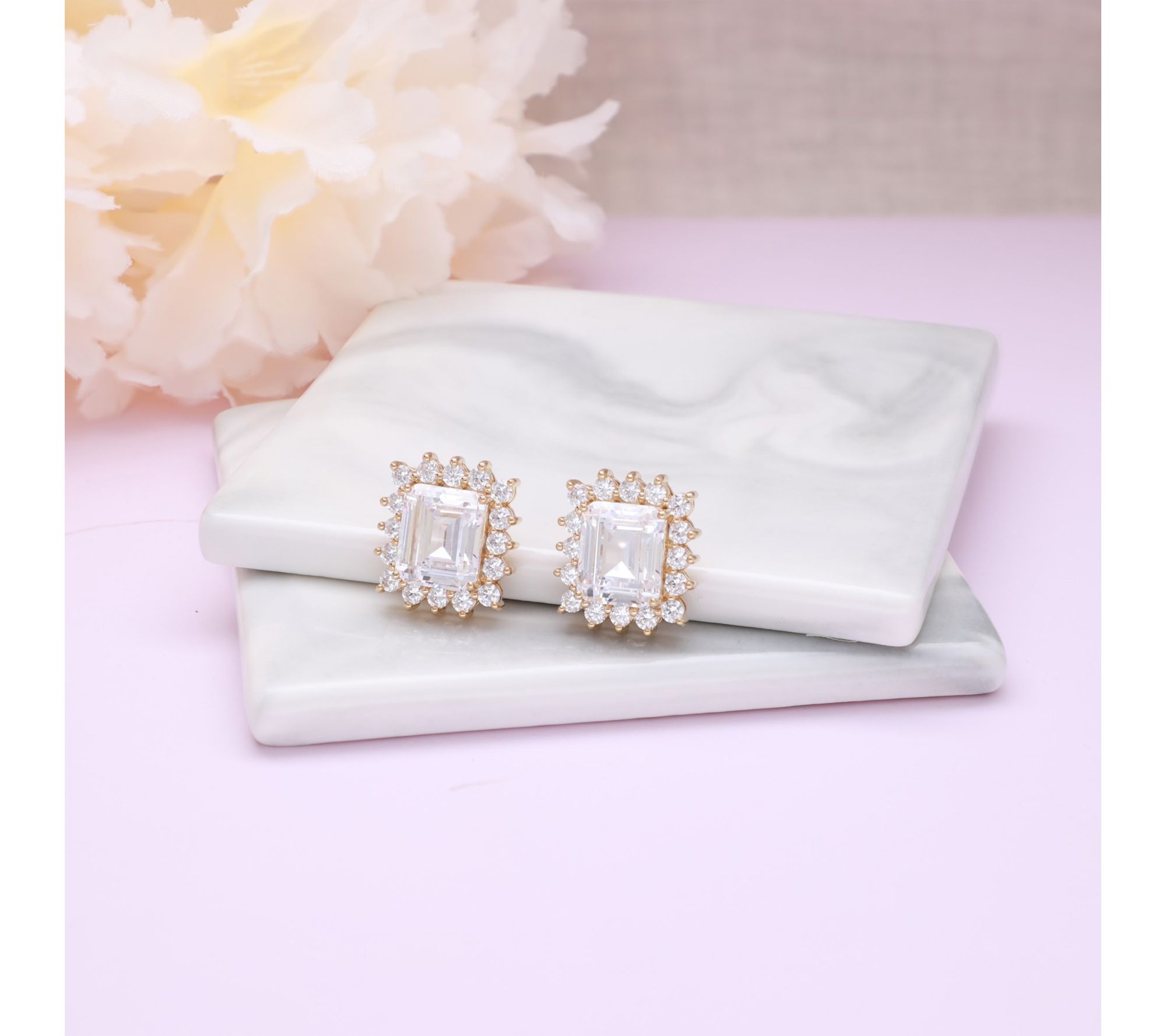 Ariva Silver 18K Gold Clad Diamonique Vivien Earrings