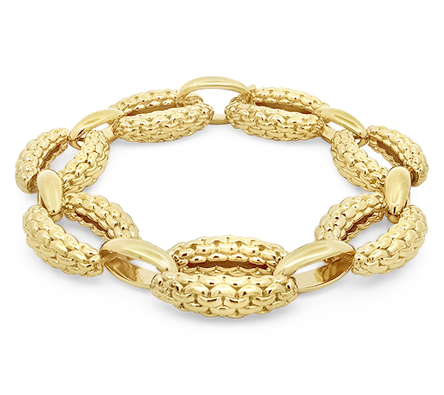 Tiffany Kay Studio 14K Gold Clad Purl Knit OvalLink Bracelet