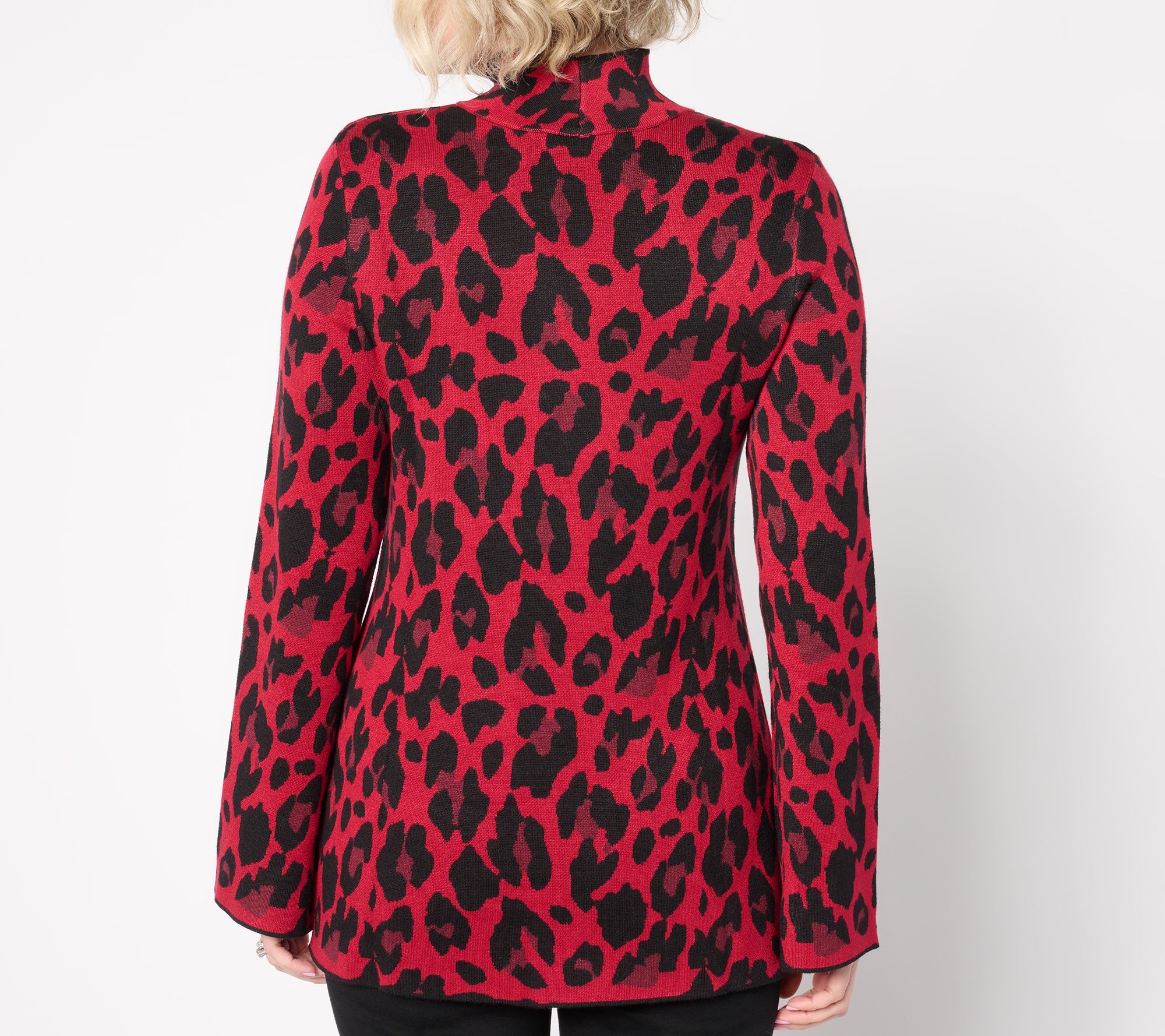 Dennis Basso Jacquard Turtleneck Sweater