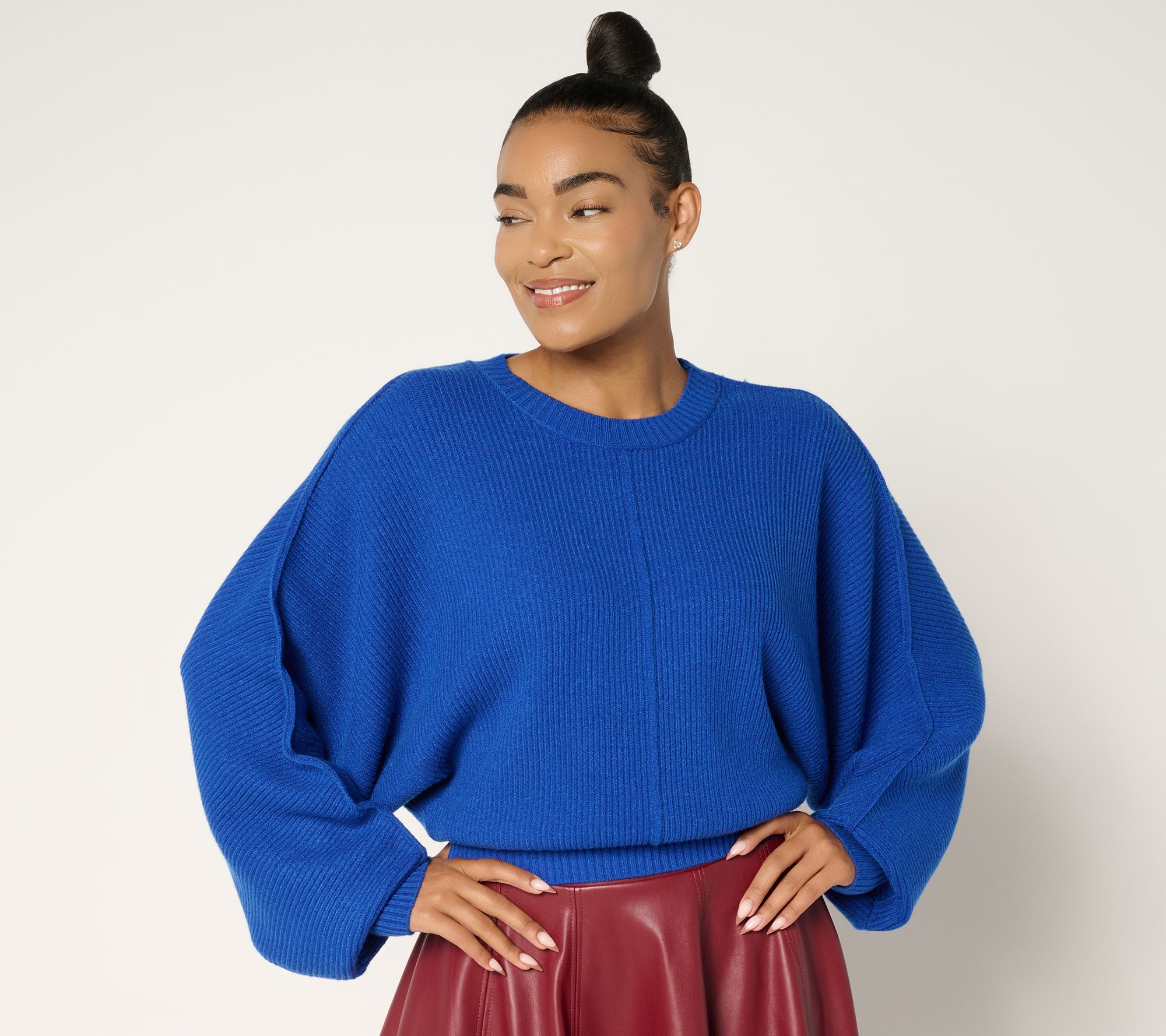 Carla Rockmore Collection Crewneck Dolman Sleeve Sweater