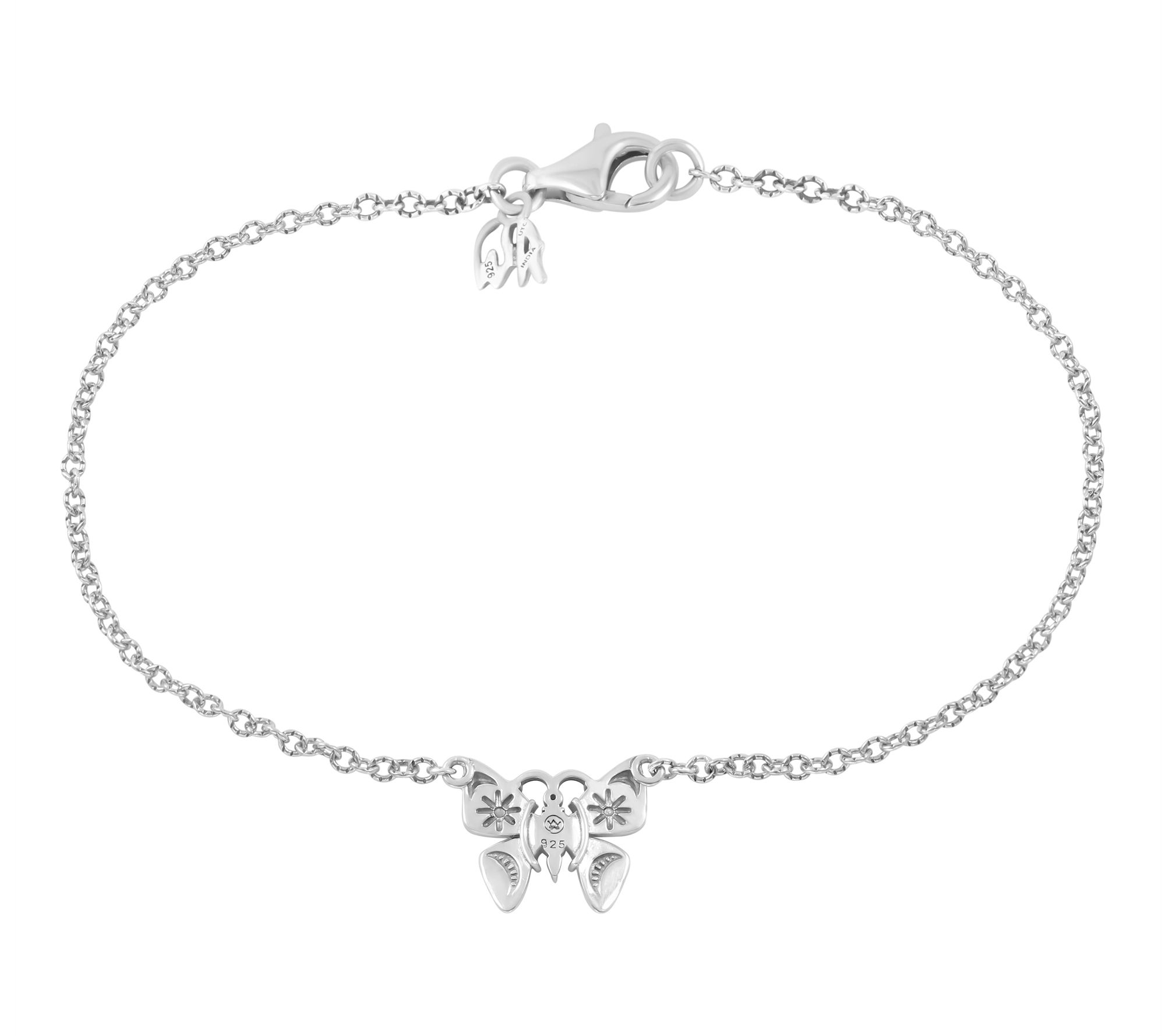 American West Sterling Silver Critter ButterflyAnkle Bracelet