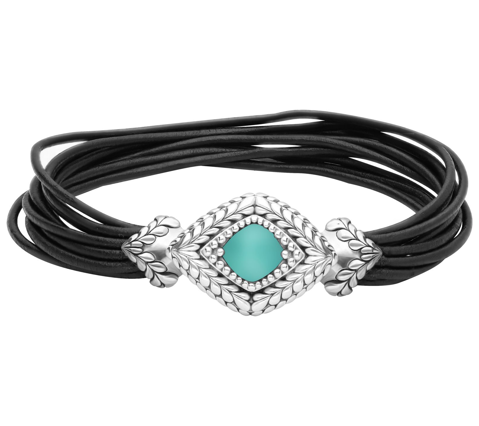 Tiffany Kay Studio Sterling Silver Turquoise Leather Bracelet