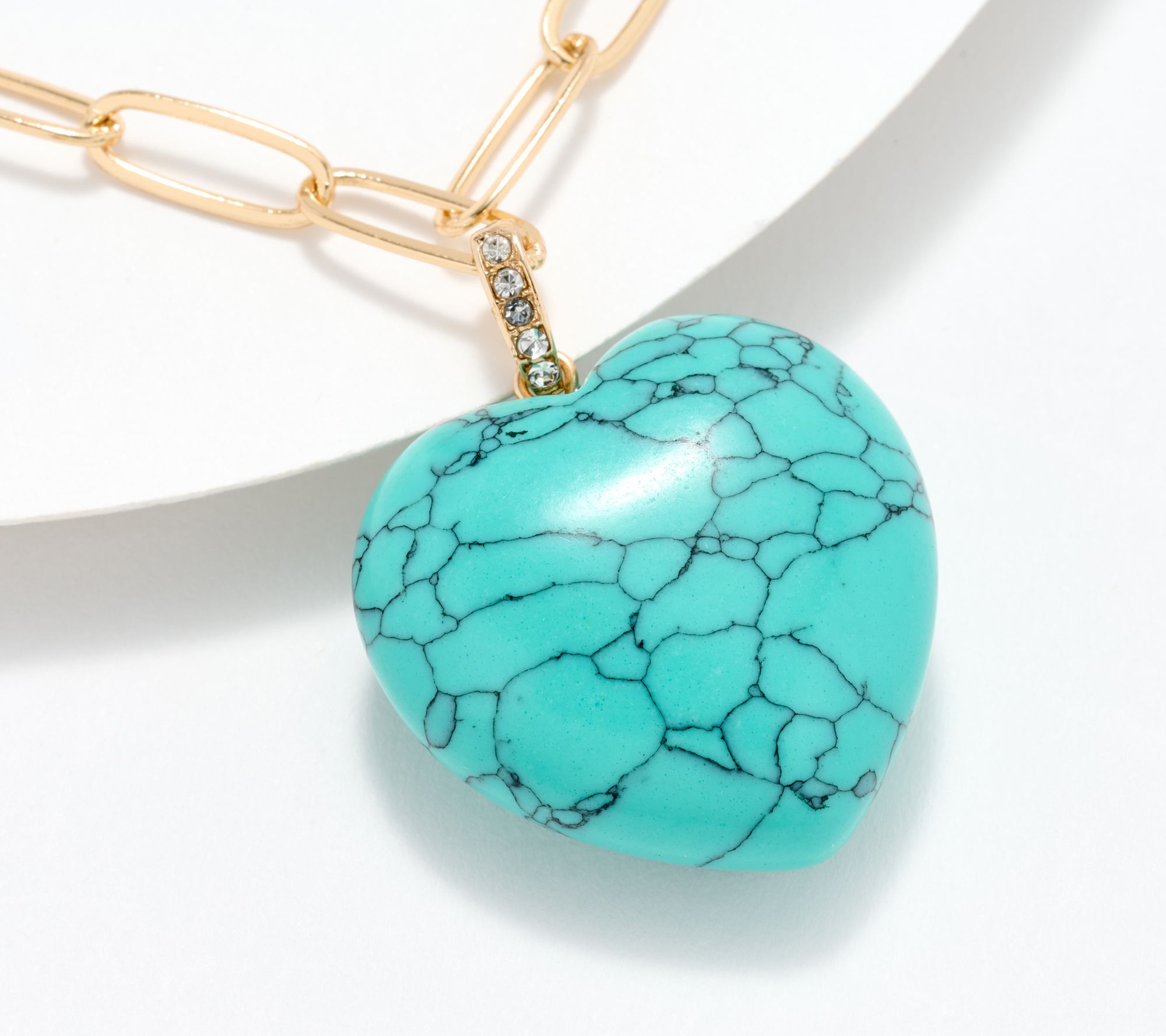 Joan Rivers Faux Gem Heart Pendant Necklace