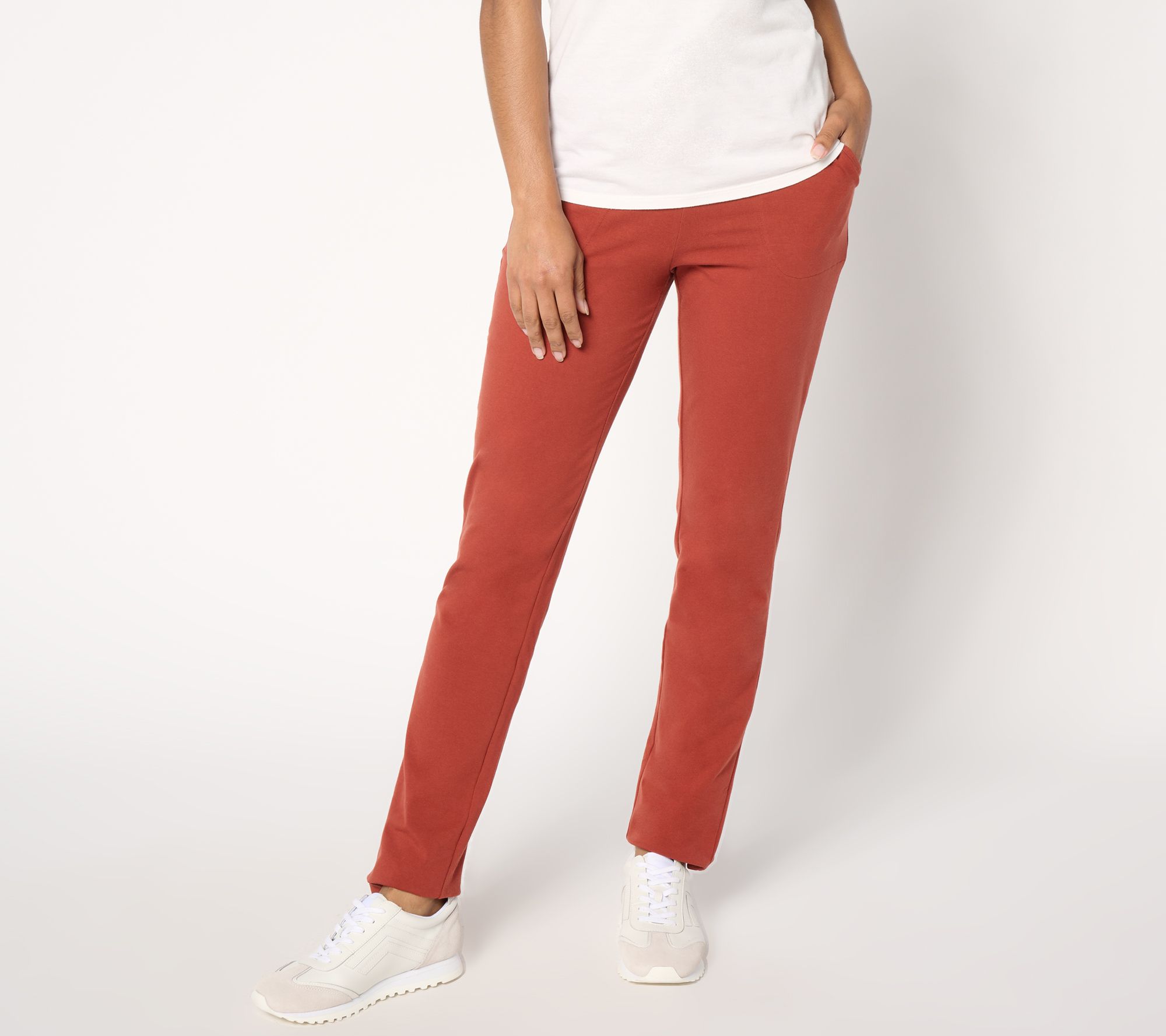 Denim & Co. Active Regular Duo Stretch Slim Straight Pants