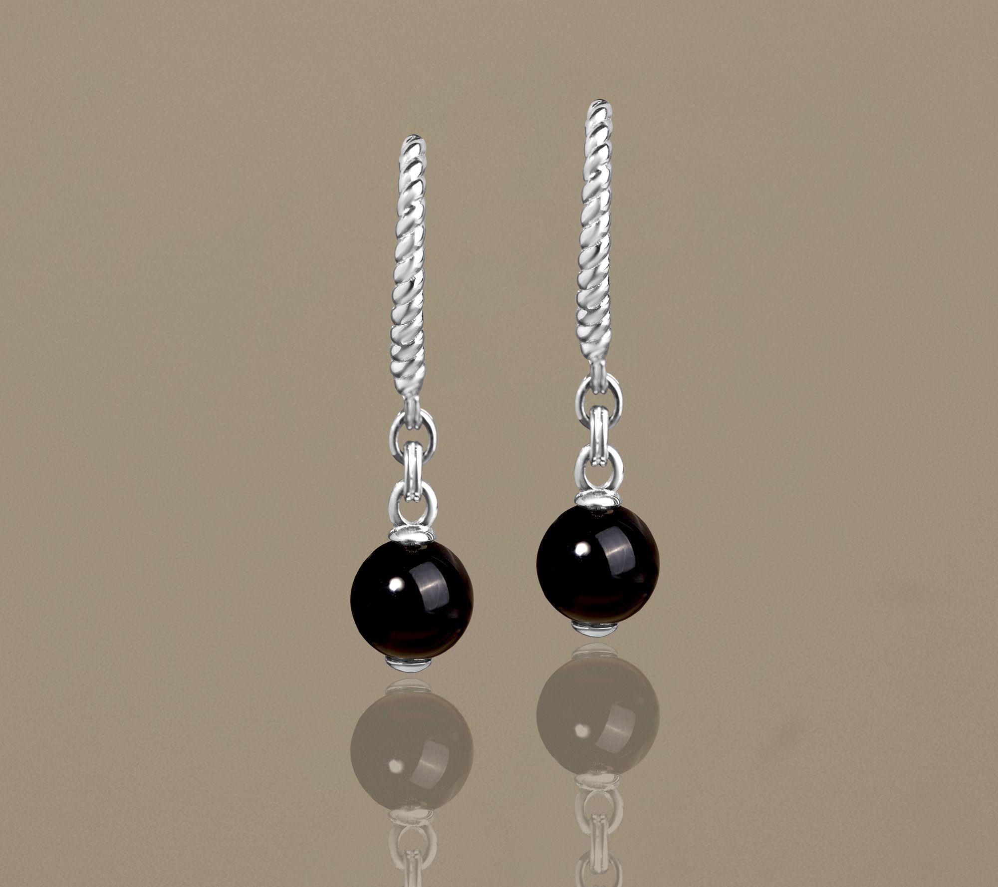 Christian James Sterling Silver Gemstone Bead Earrings