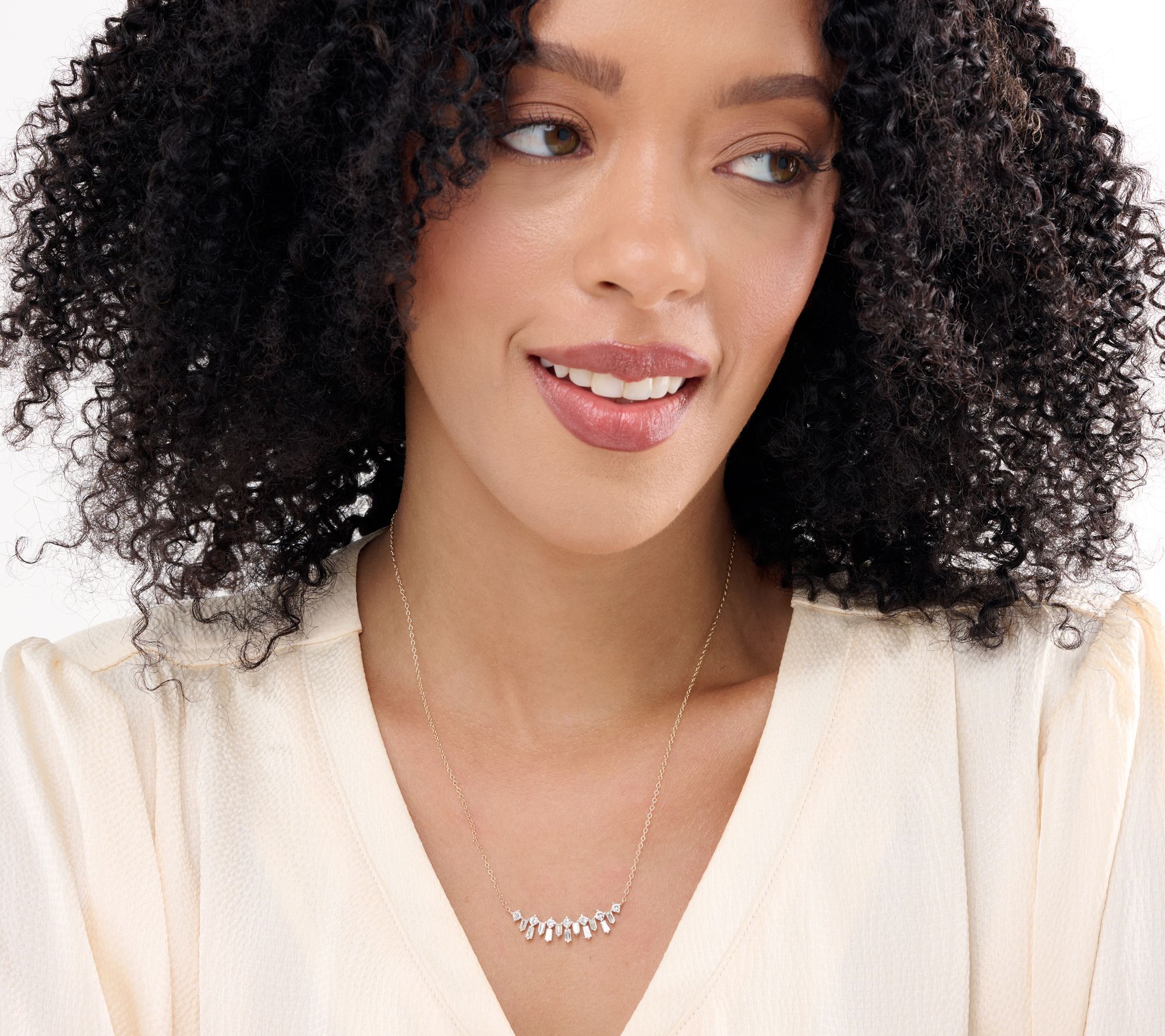 Affinity Diamonds Mixed Cut 1 cttw Statement Necklace, 14K