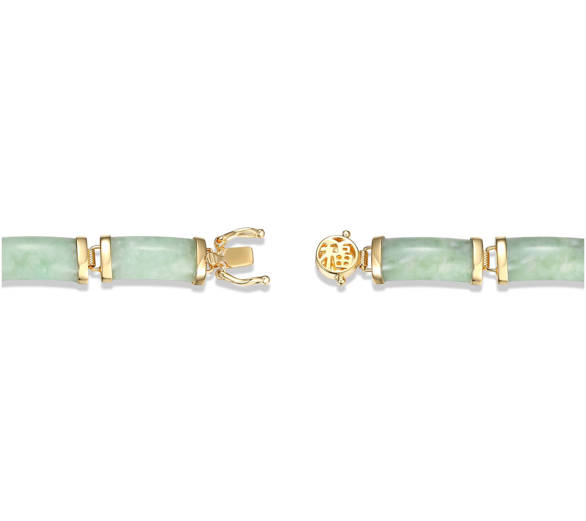 18K Gold Plated Rectangle Jade Link Bracelet