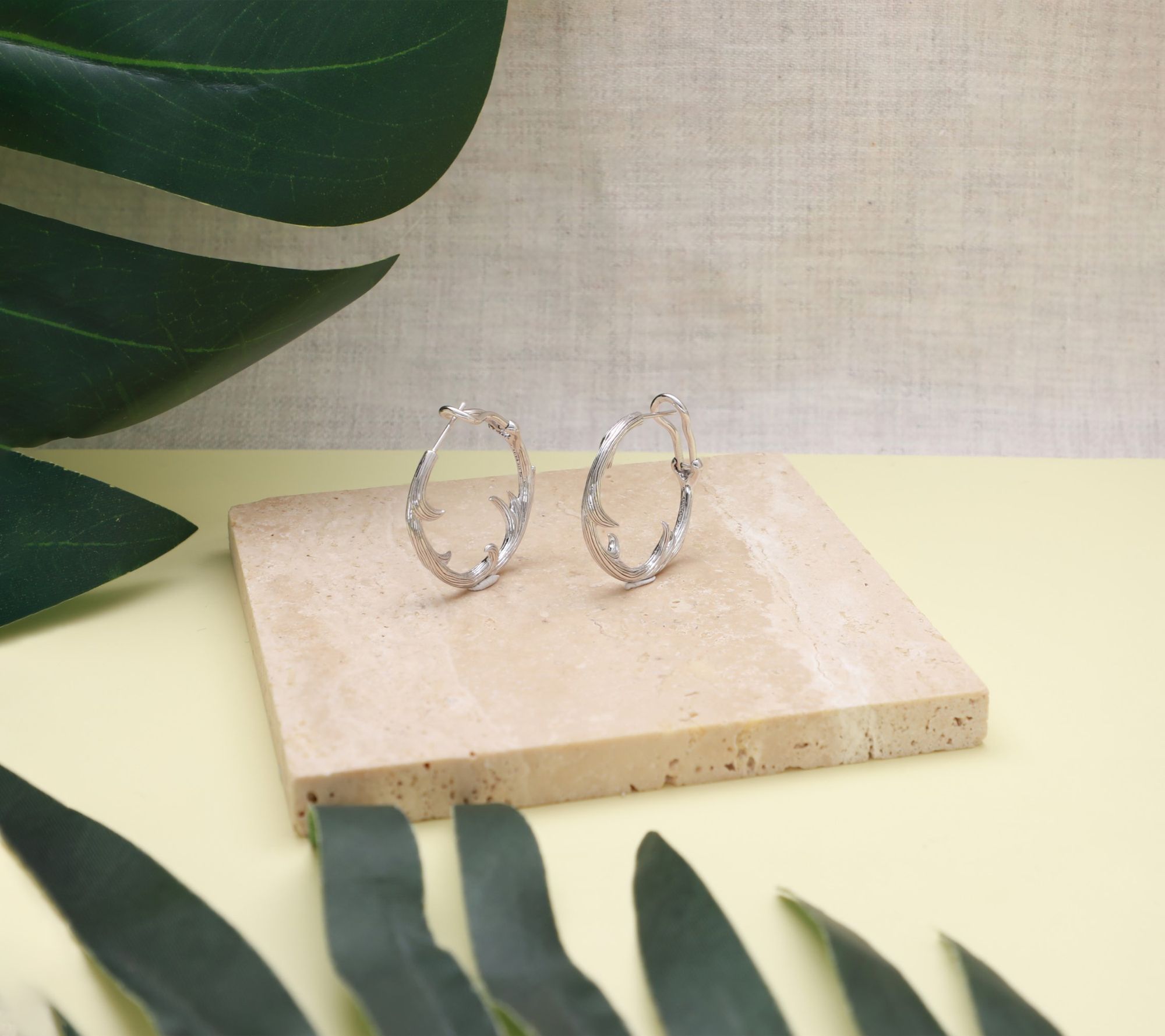 Ariva Sterling Silver Vine Hoop Earrings