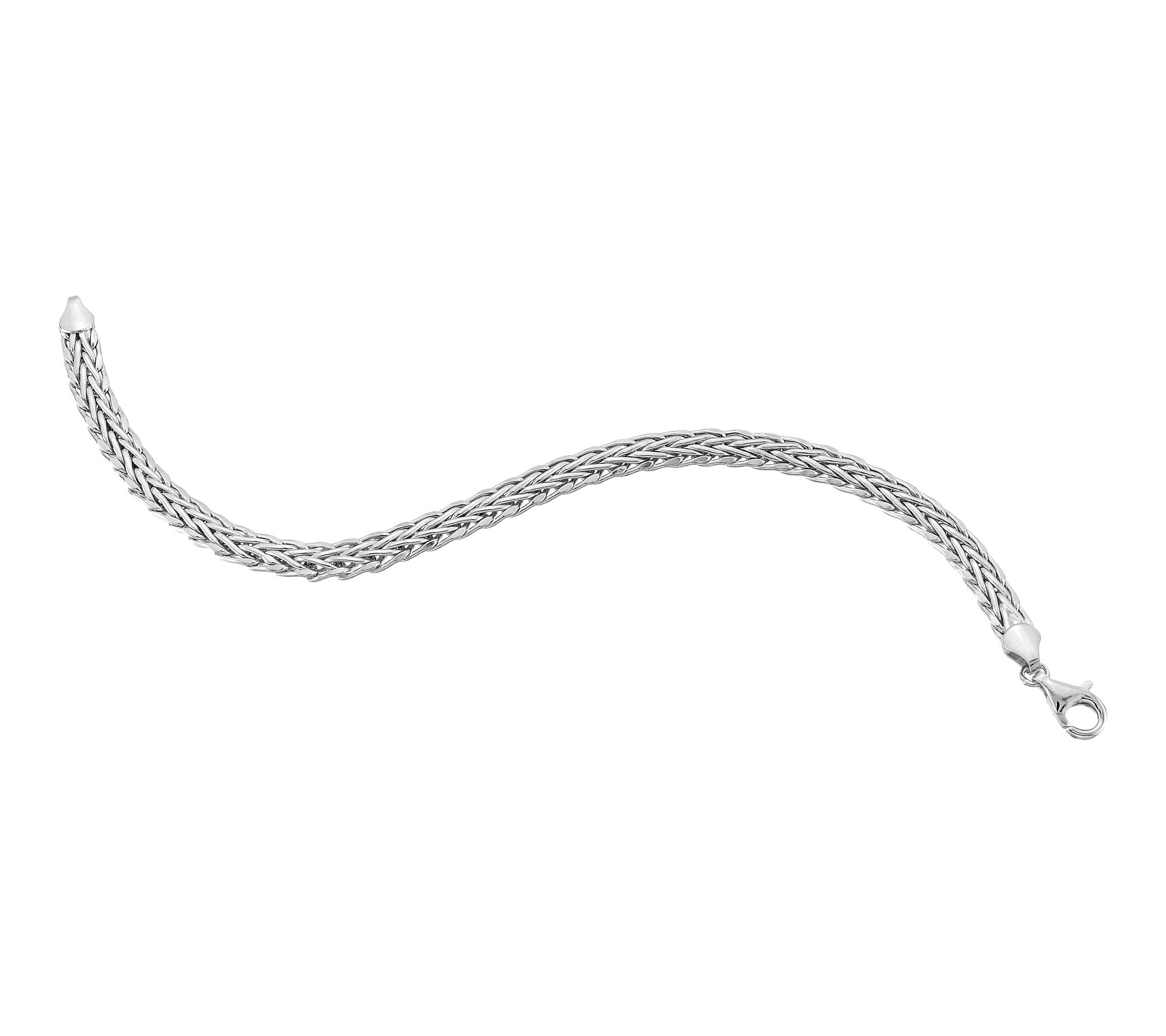 Silver Style Polished Wheat Chain Bracelet, Sterling