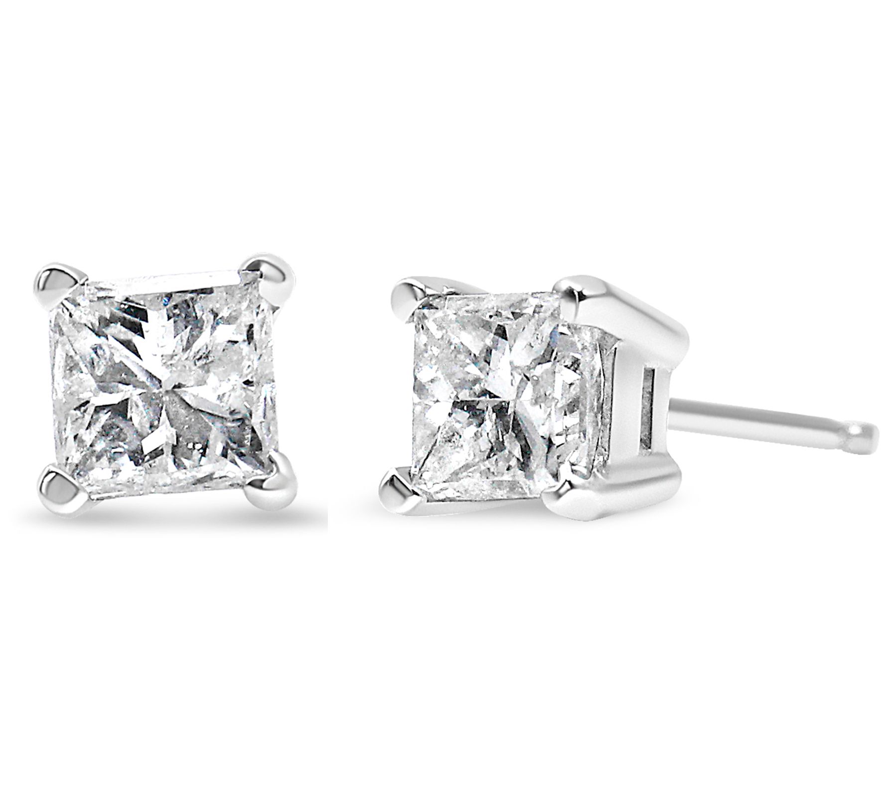 Haus of Brilliance 0.20 cttw Diamond Princess Earrings, 10K
