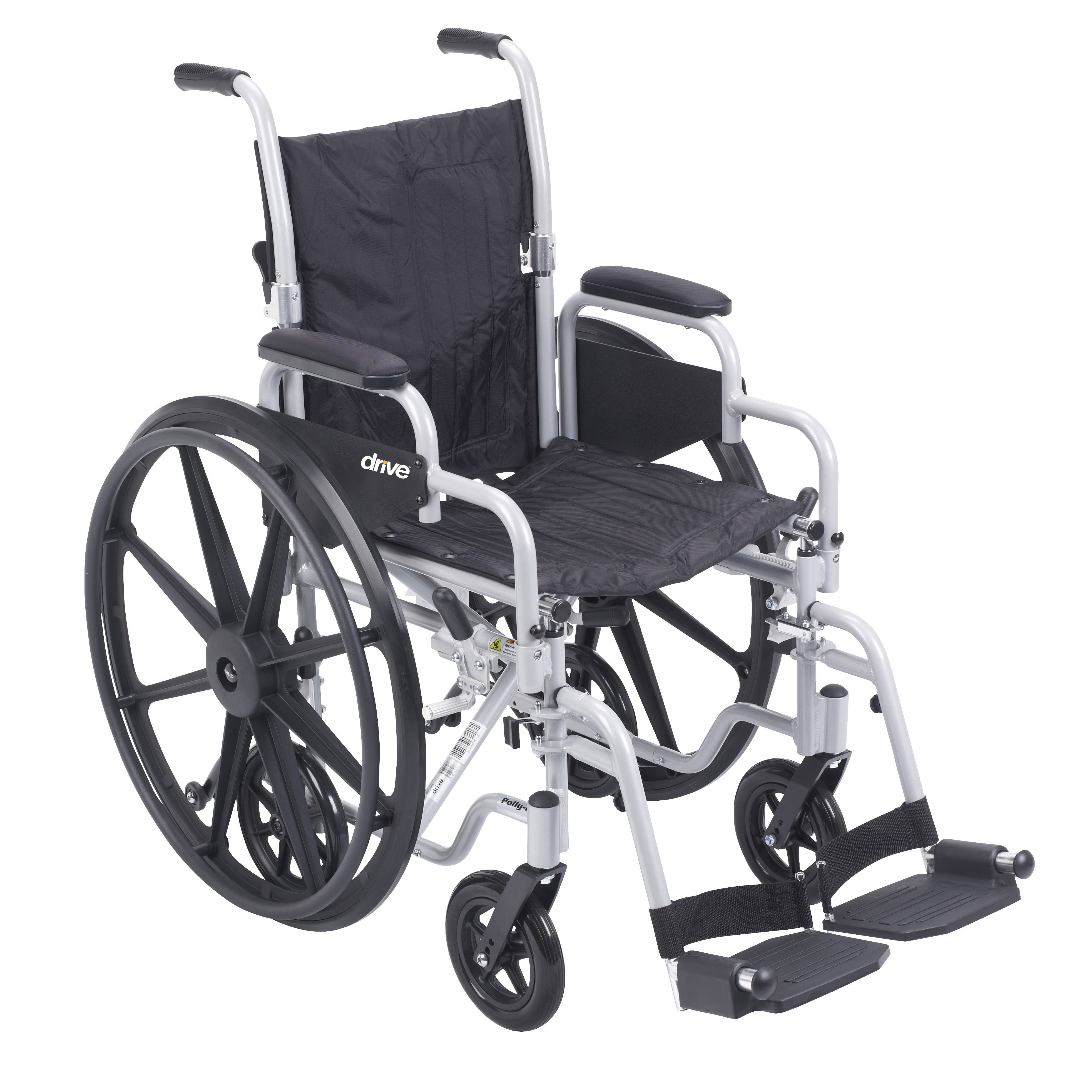 Drive Medical Poly Fly Light Weight Transport Chair Wheelchair with