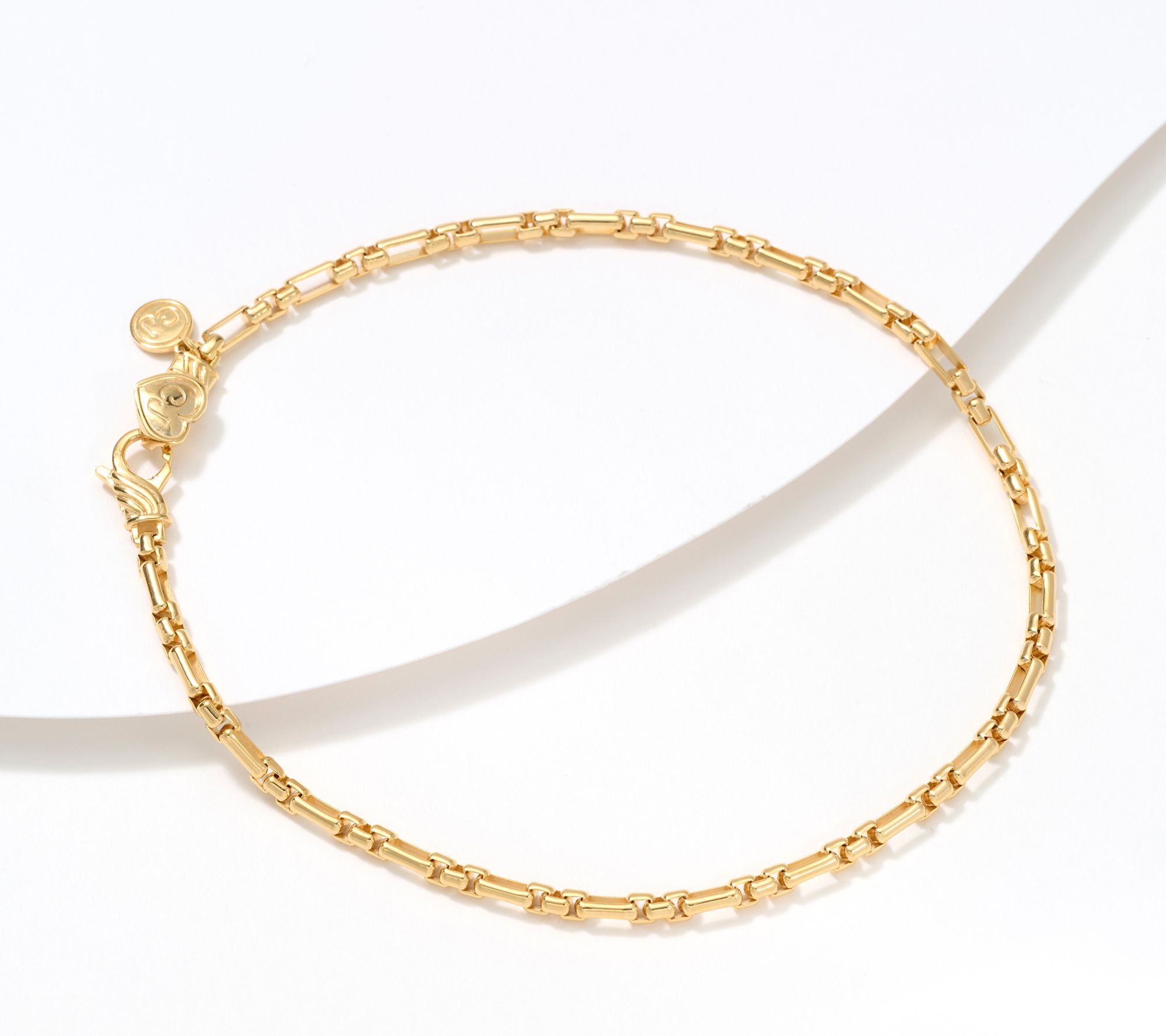 Christian James by Scott Grimes 14K Clad 3x1 Luciano Ankle Bracelet, 6.9g