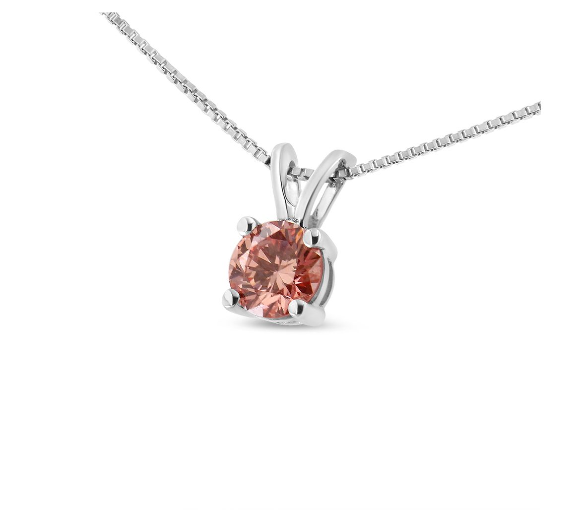Haus of Brilliance Lab Grown Pink Diamond Necklace, 14K Gold