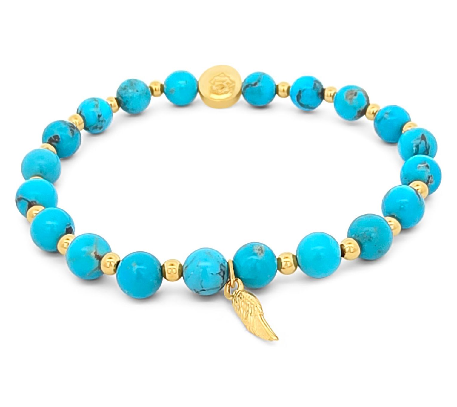 Elyse Ryan 14K Gold Clad Turquoise Wing Charm Bracelet