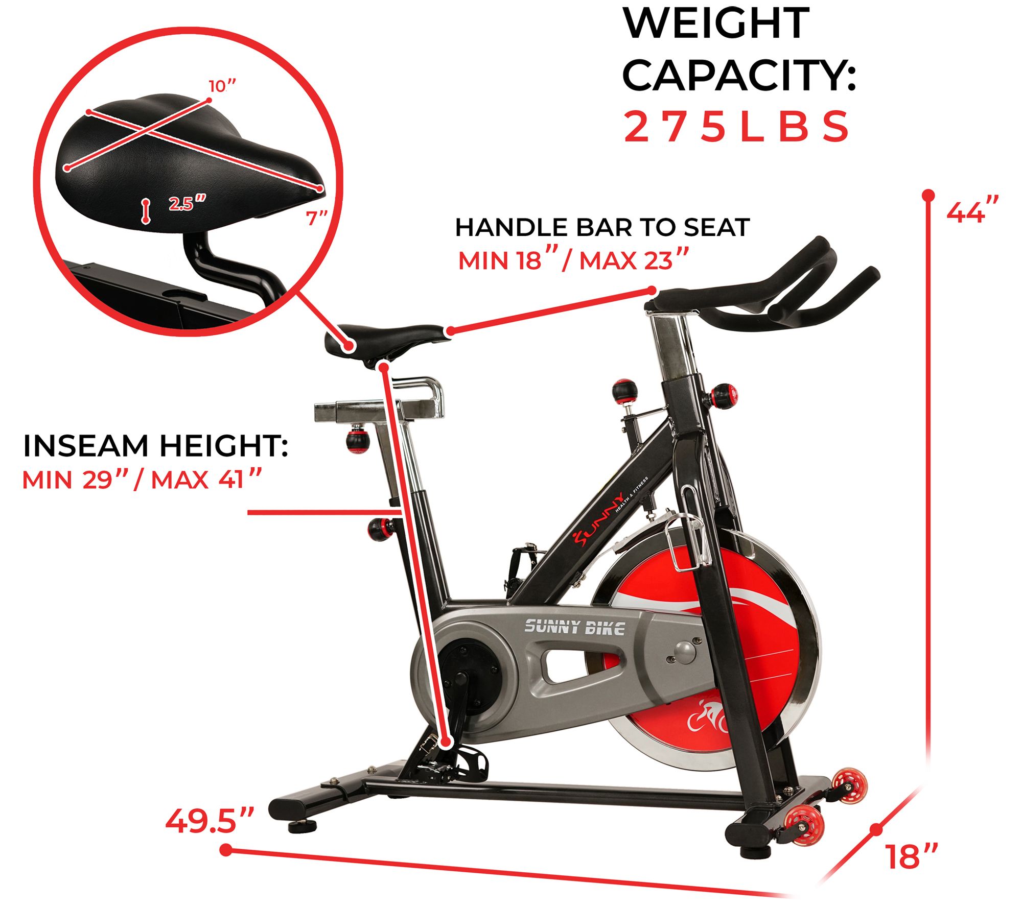 Sunny Health & Fitness SF-B1002 Belt Drive Indoor Cycling Bik
