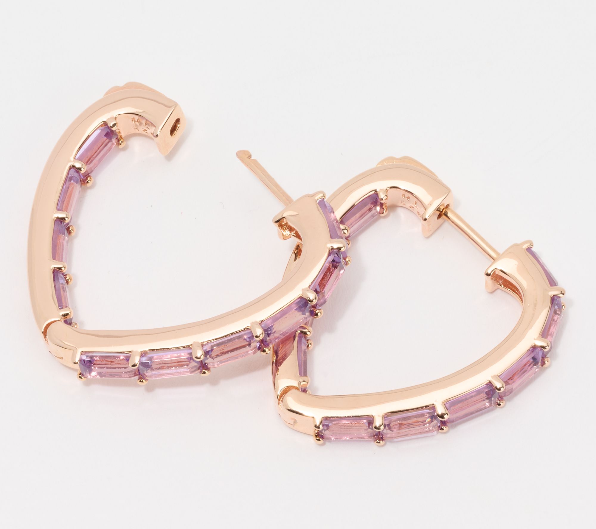 JEN by Jennifer Miller Gemstone Heart Hoop Earrings, Sterling Silver