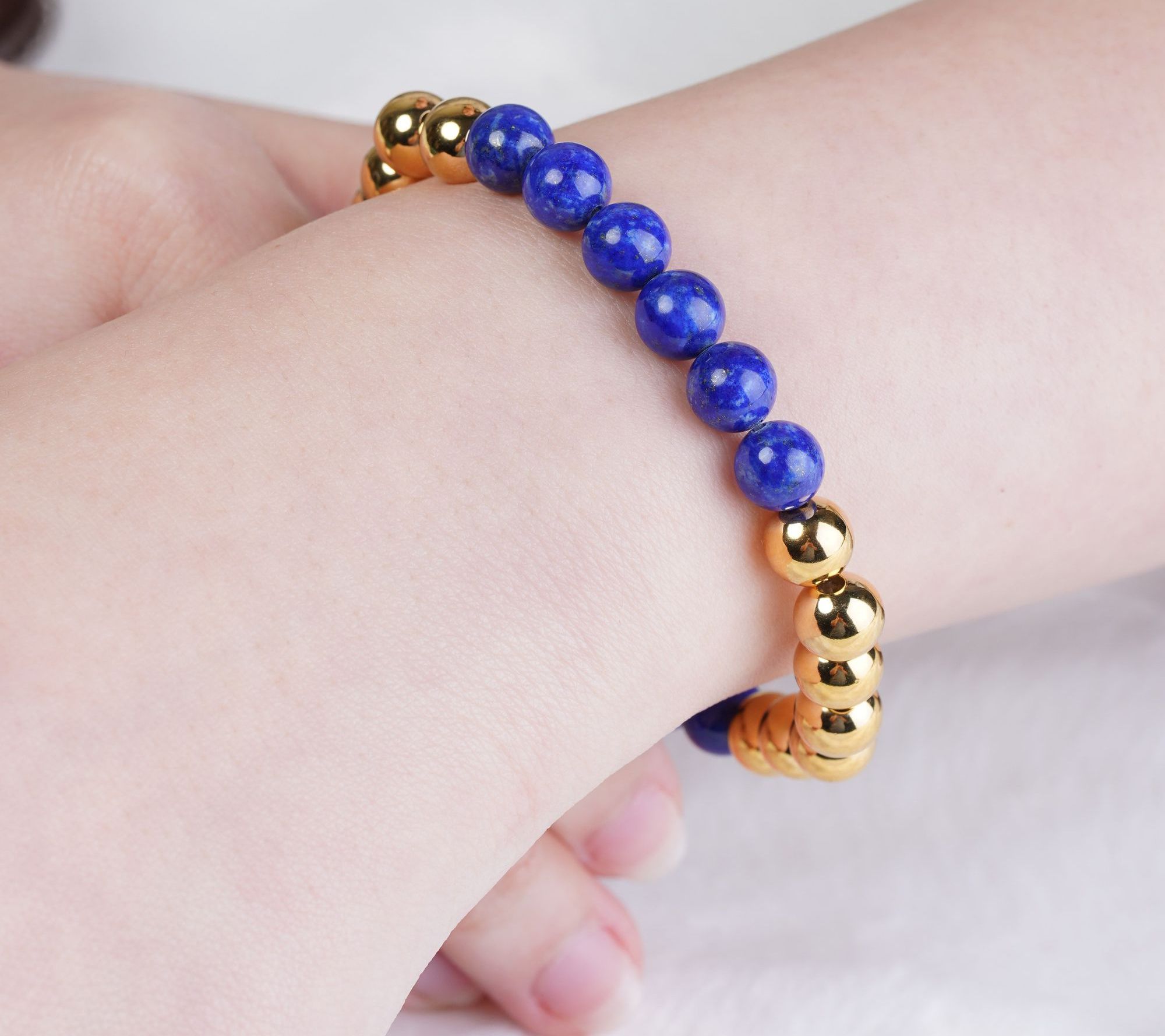 Elyse Ryan 14K Gold Clad & Lapis Bead Bracelet