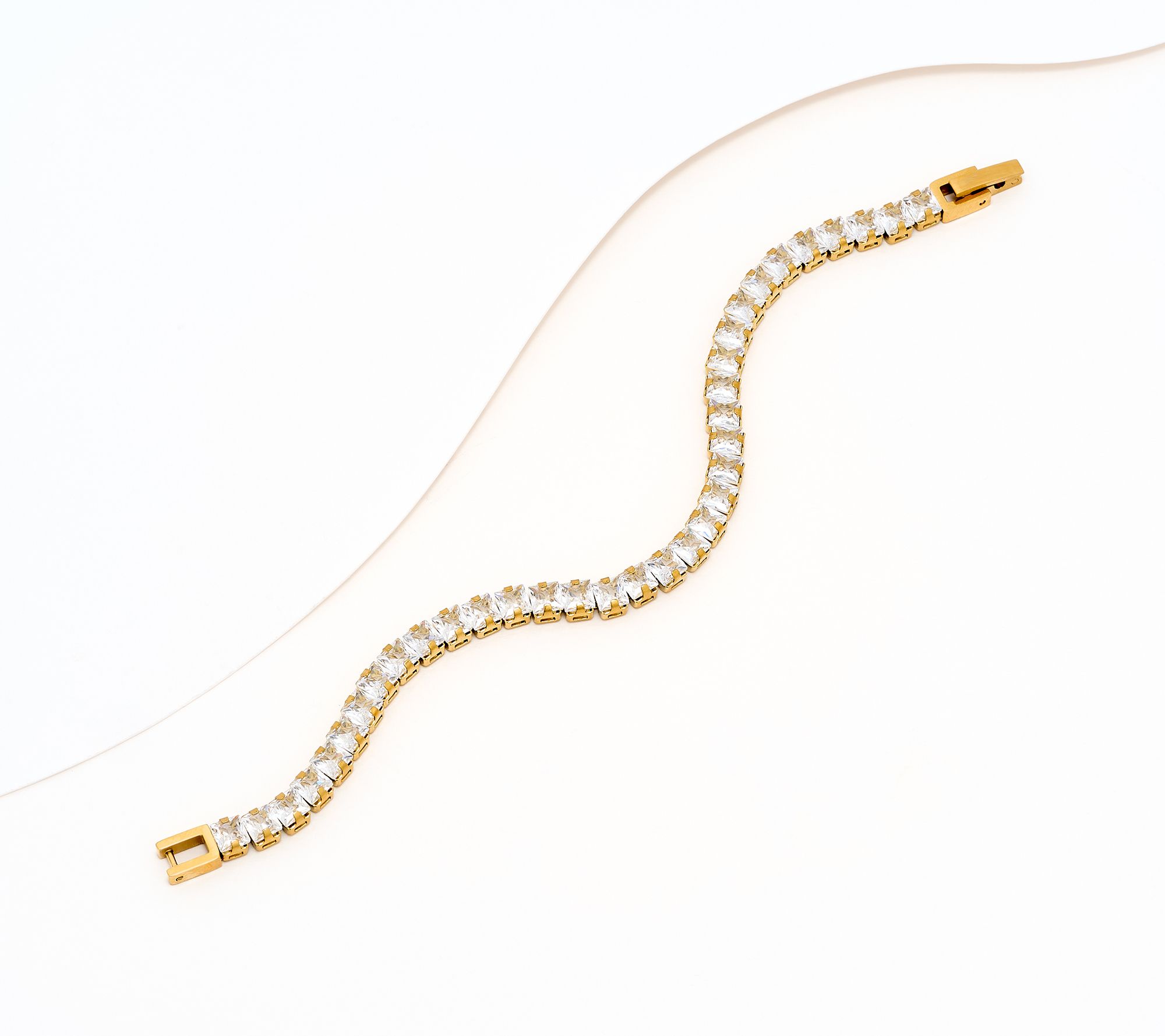 Steel by Diamonique Princess Cut Tennis Bracelet Bracelet