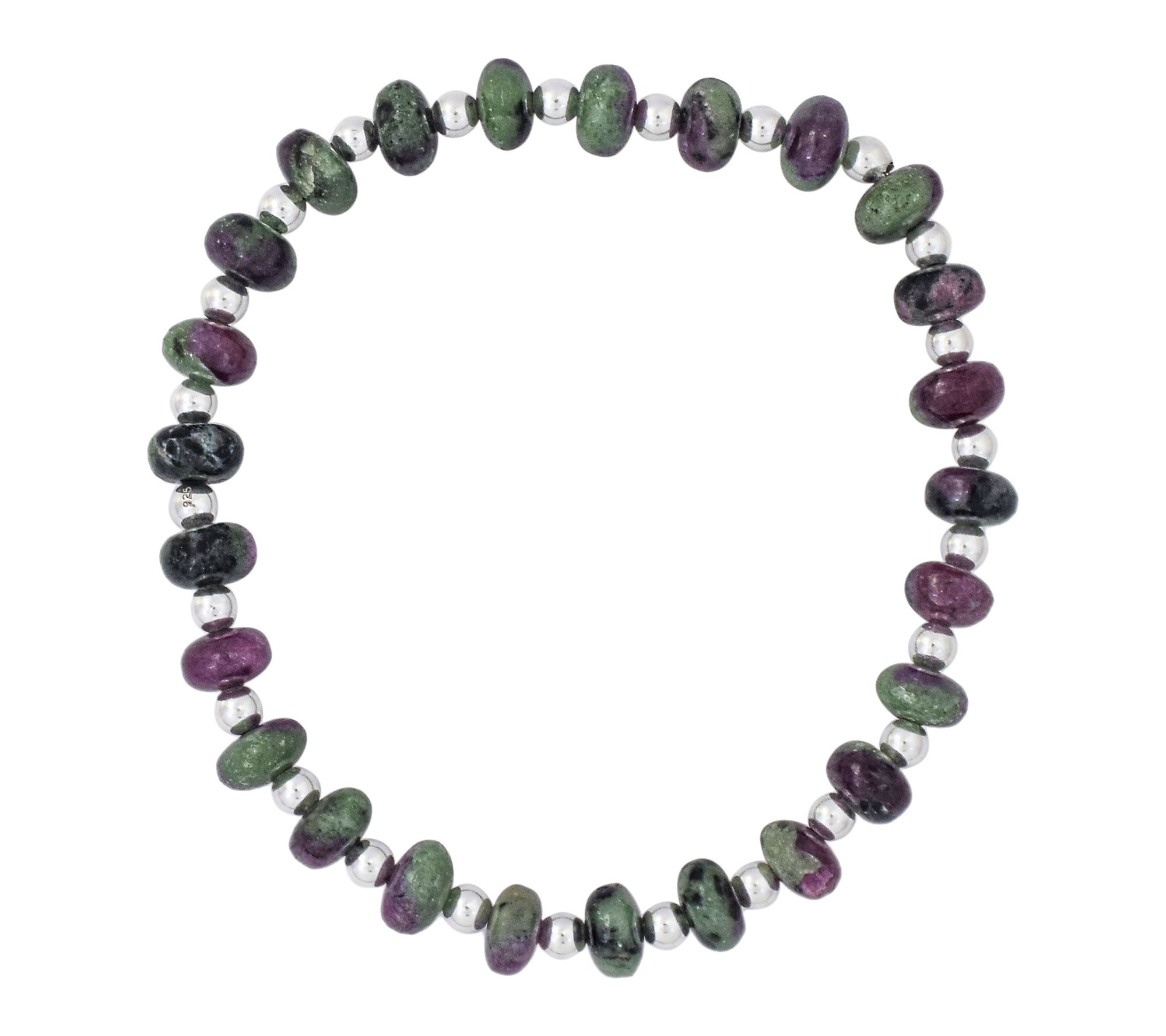 Affinity Gems Ruby Zoisite Endless Bracelet, Sterling