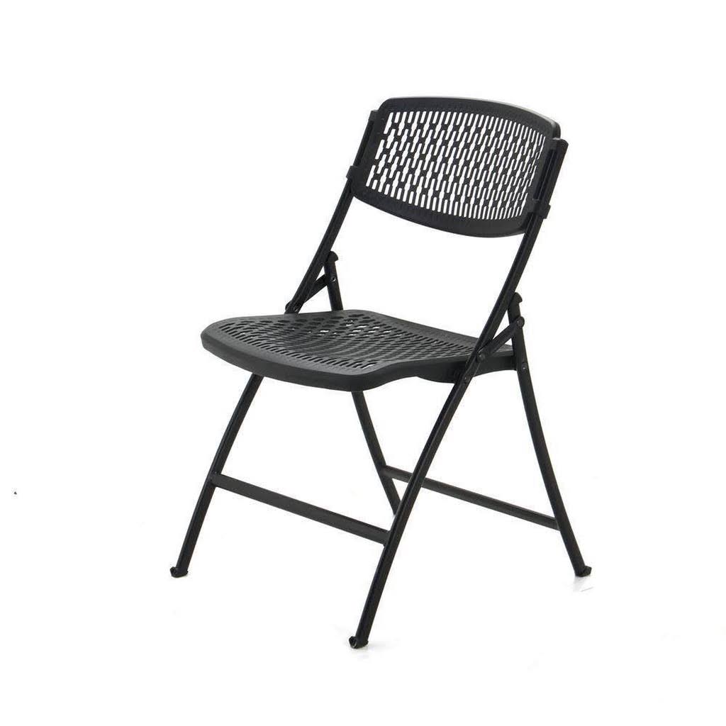 HDX Black Plastic Seat Outdoor Safe Folding Chair (Set of 4)