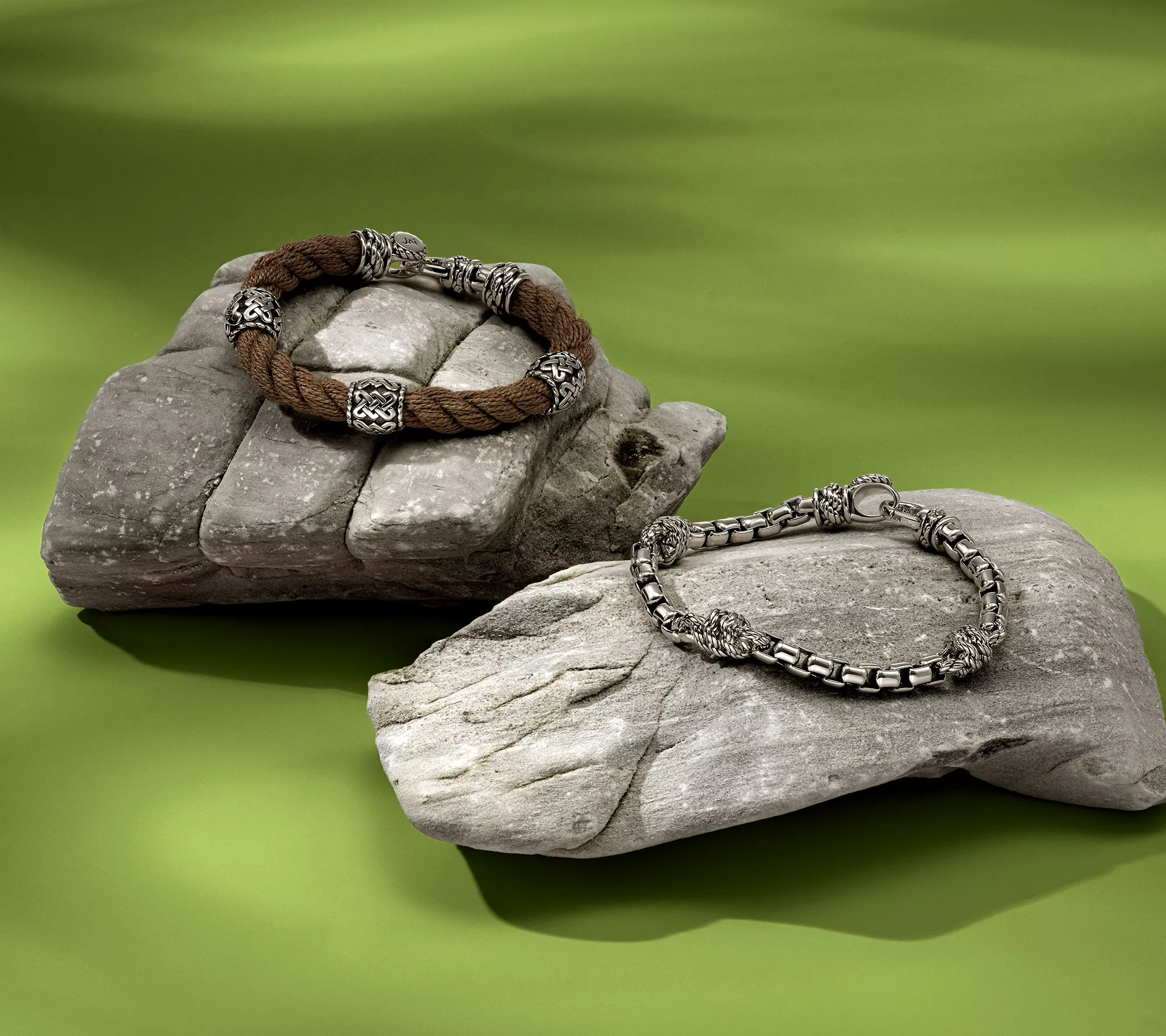 JAI Ireland Sterling Silver Cara Rope Textured 5.3mm Bracelet, 25.5g